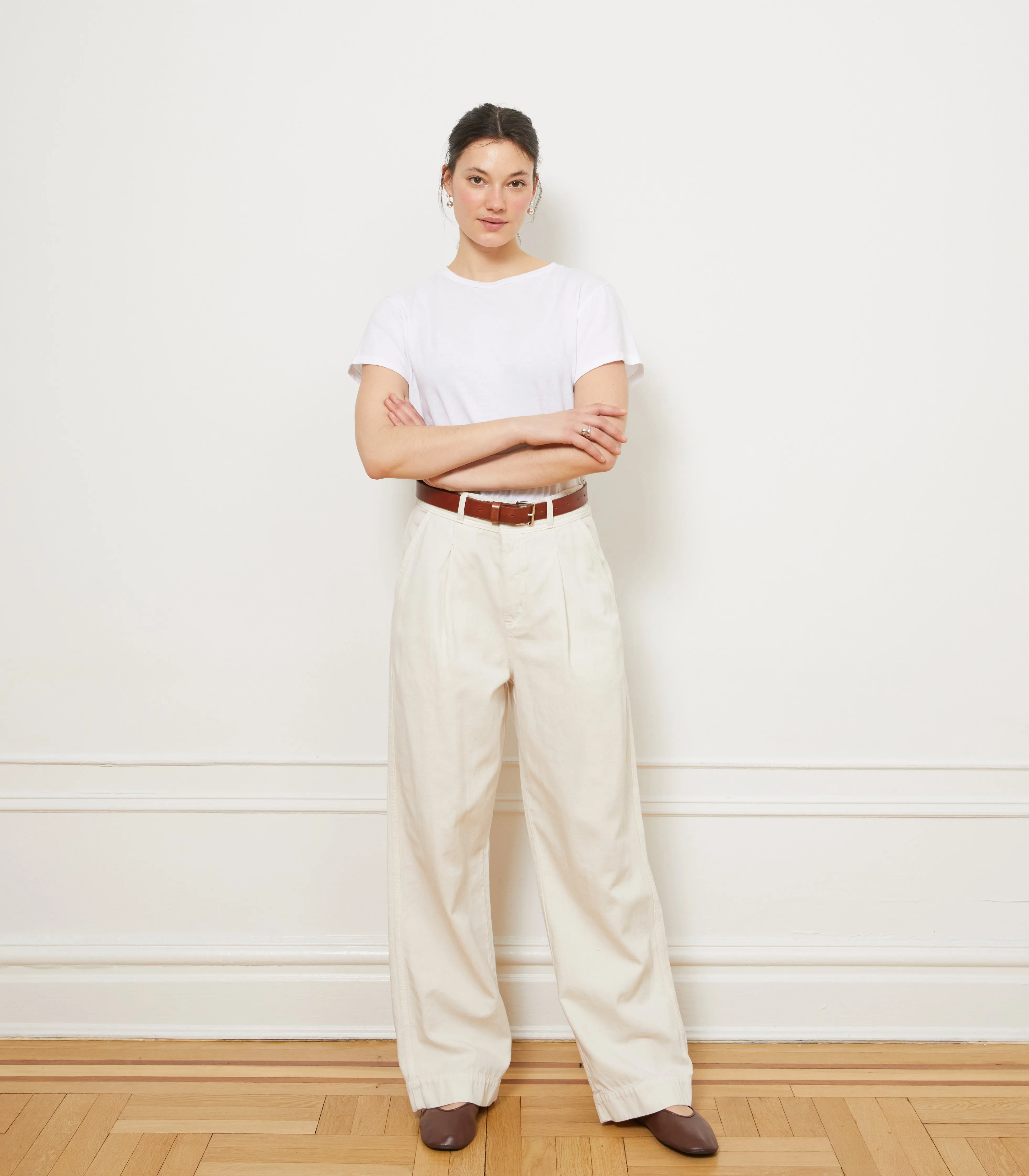 Jack Pleated Wide-Leg Trousers - Salt sold by Loup product image thumbnail 4