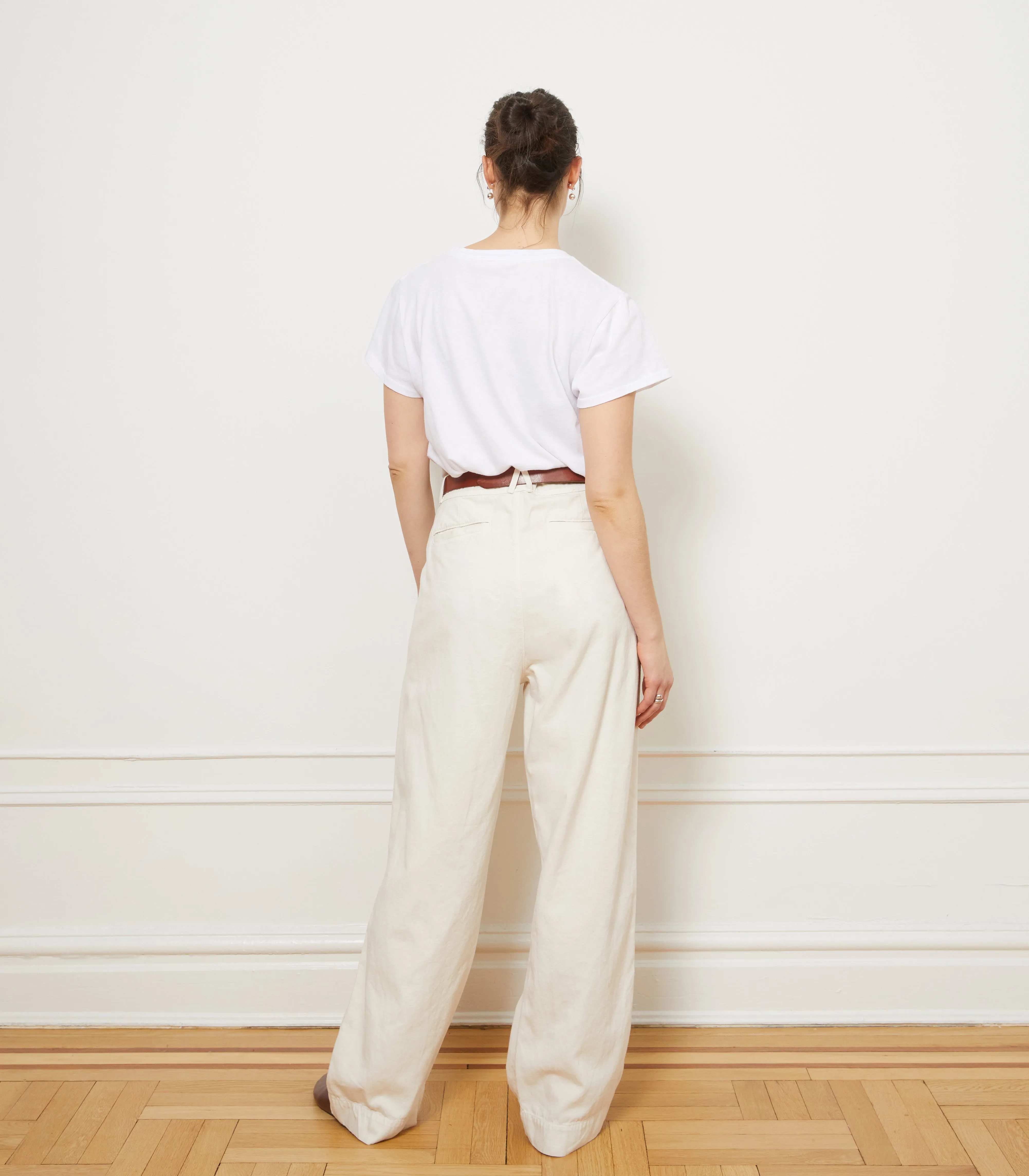 Jack Pleated Wide-Leg Trousers - Salt sold by Loup product image thumbnail 2