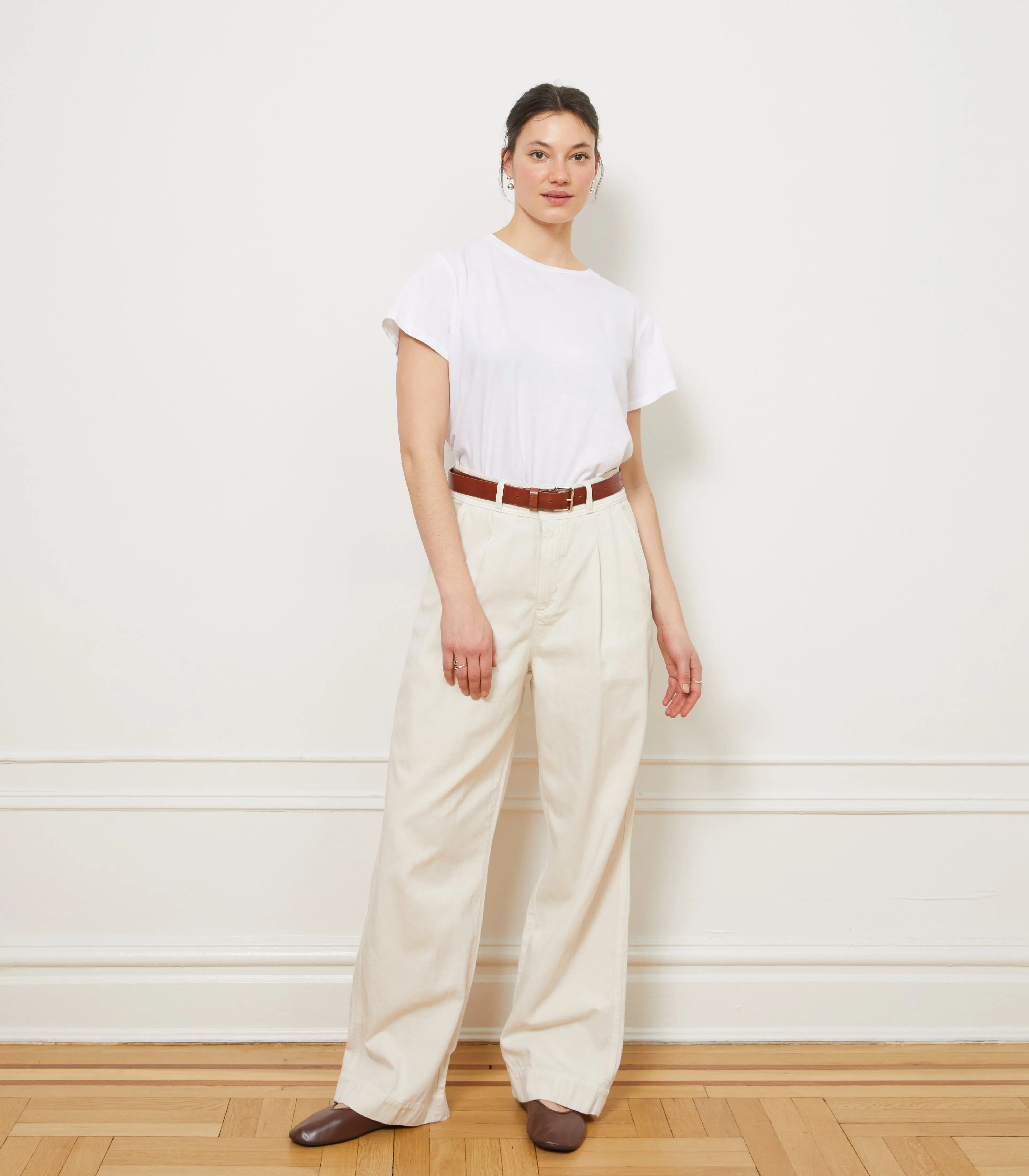 Jack Pleated Wide-Leg Trousers - Salt sold by Loup product image thumbnail 3