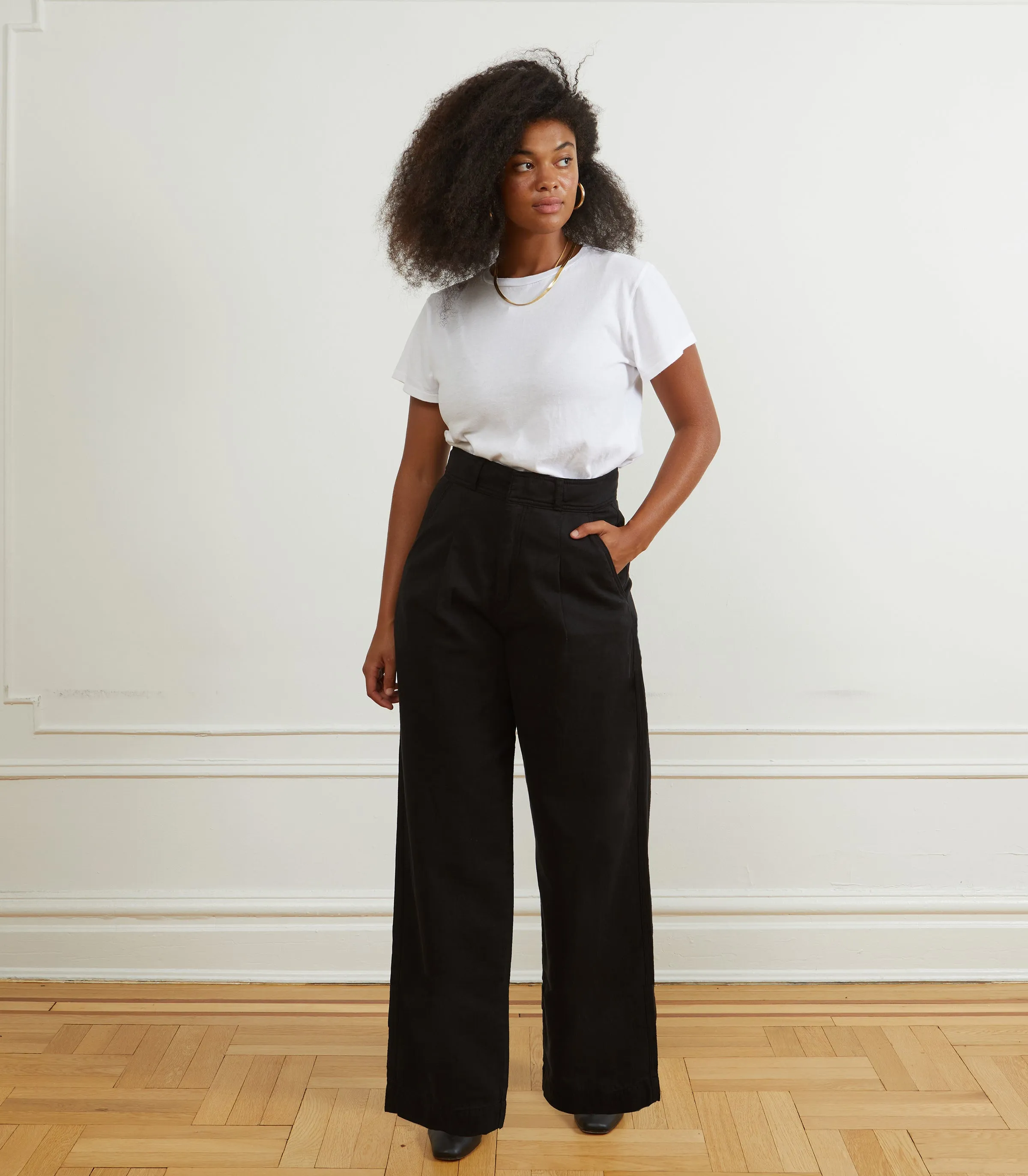 Jack Pleated Wide-Leg Trousers - Black sold by Loup