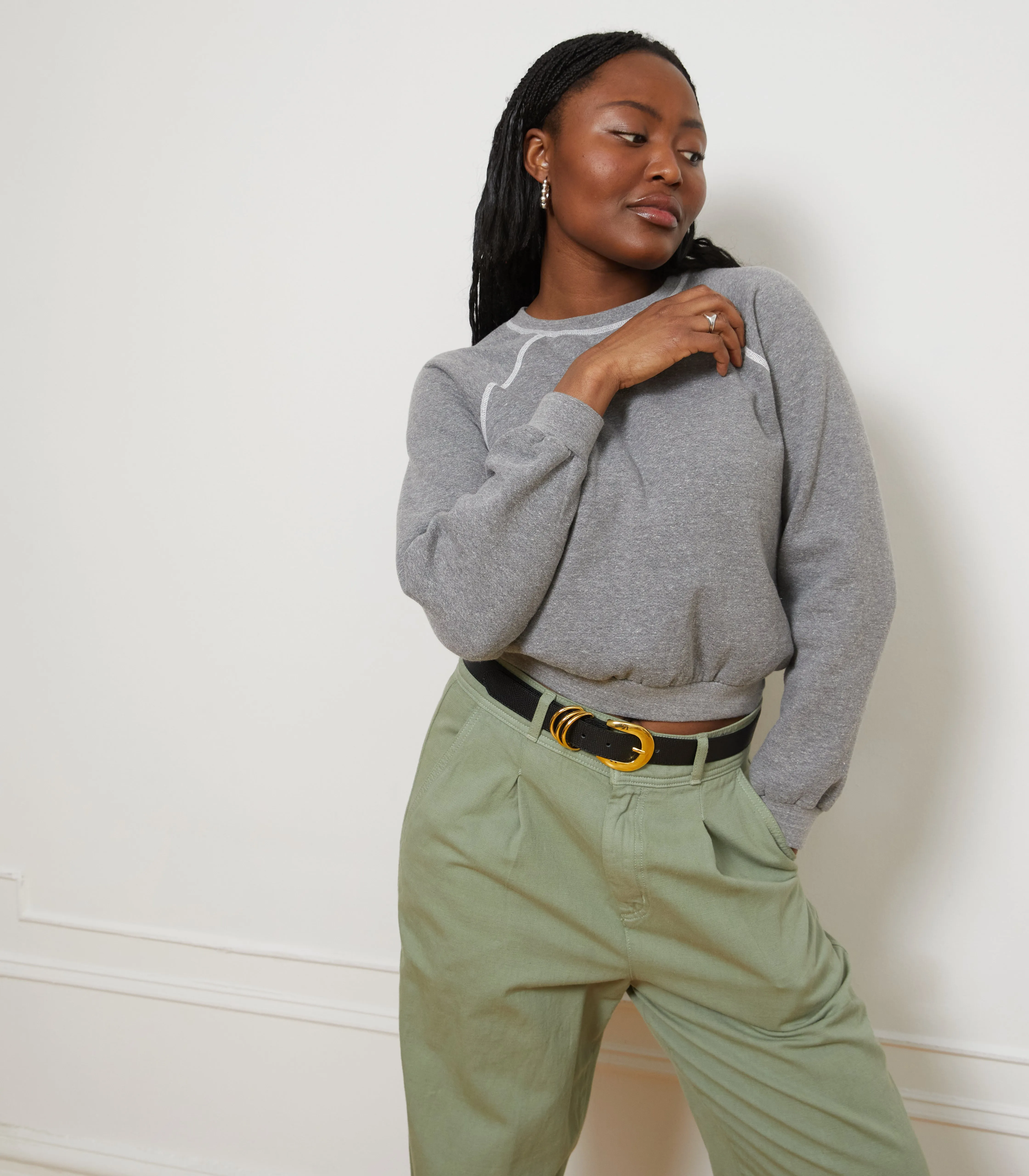 Elaine Pleated Tapered Trousers - Cardamom sold by Loup product image thumbnail 5