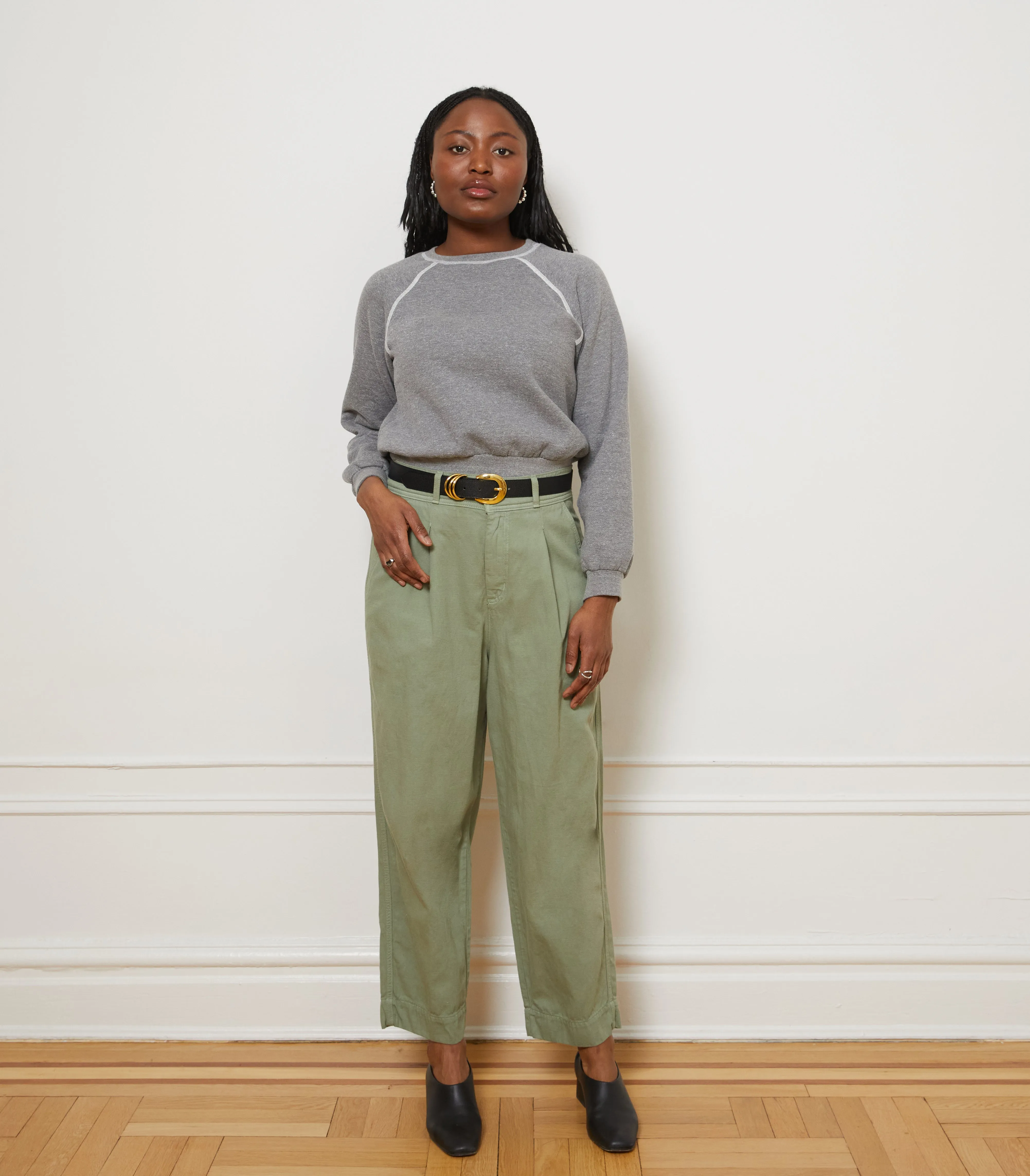Elaine Pleated Tapered Trousers - Cardamom sold by Loup product image thumbnail 3
