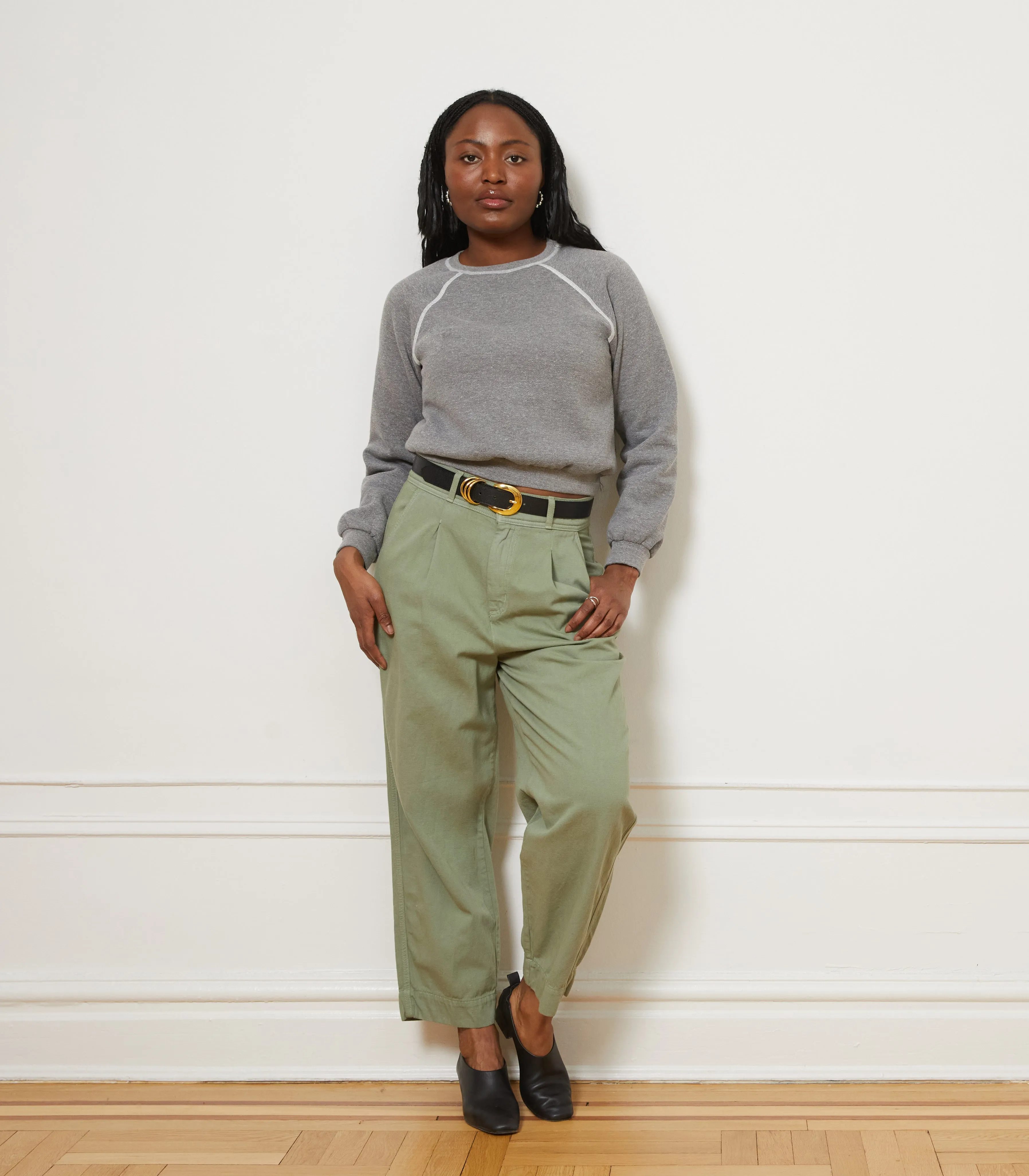 Elaine Pleated Tapered Trousers - Cardamom sold by Loup product image thumbnail 4