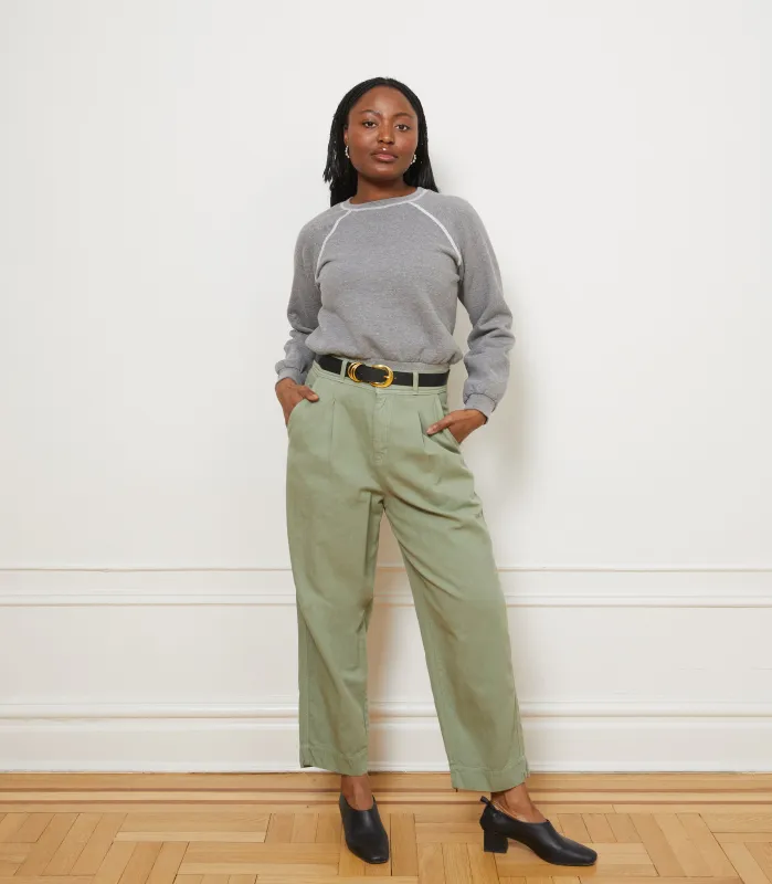 Elaine Pleated Tapered Trousers - Cardamom sold by Loup