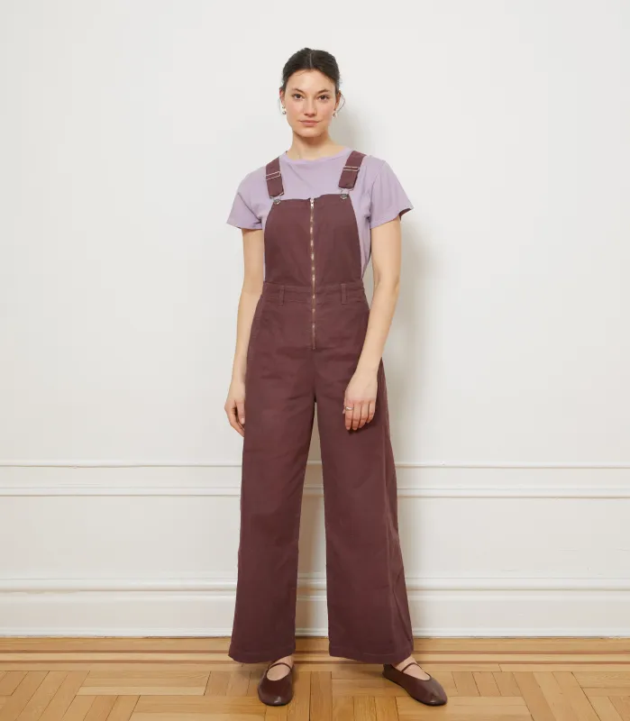 Madelyn Zip Front Overalls - Mauve sold by Loup