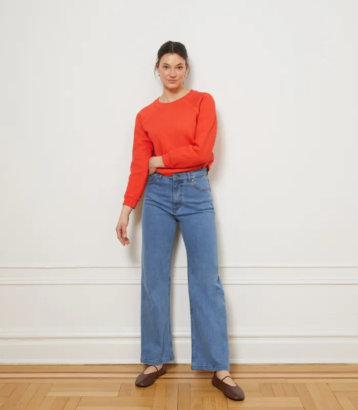 Carmen Wide Leg Jeans - Washed Indigo sold by Loup