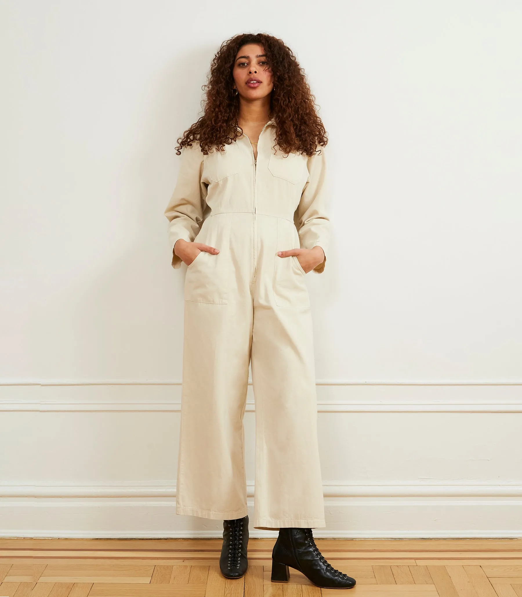 Este Zip Front Jumpsuit - Ivory sold by Loup product image thumbnail 3