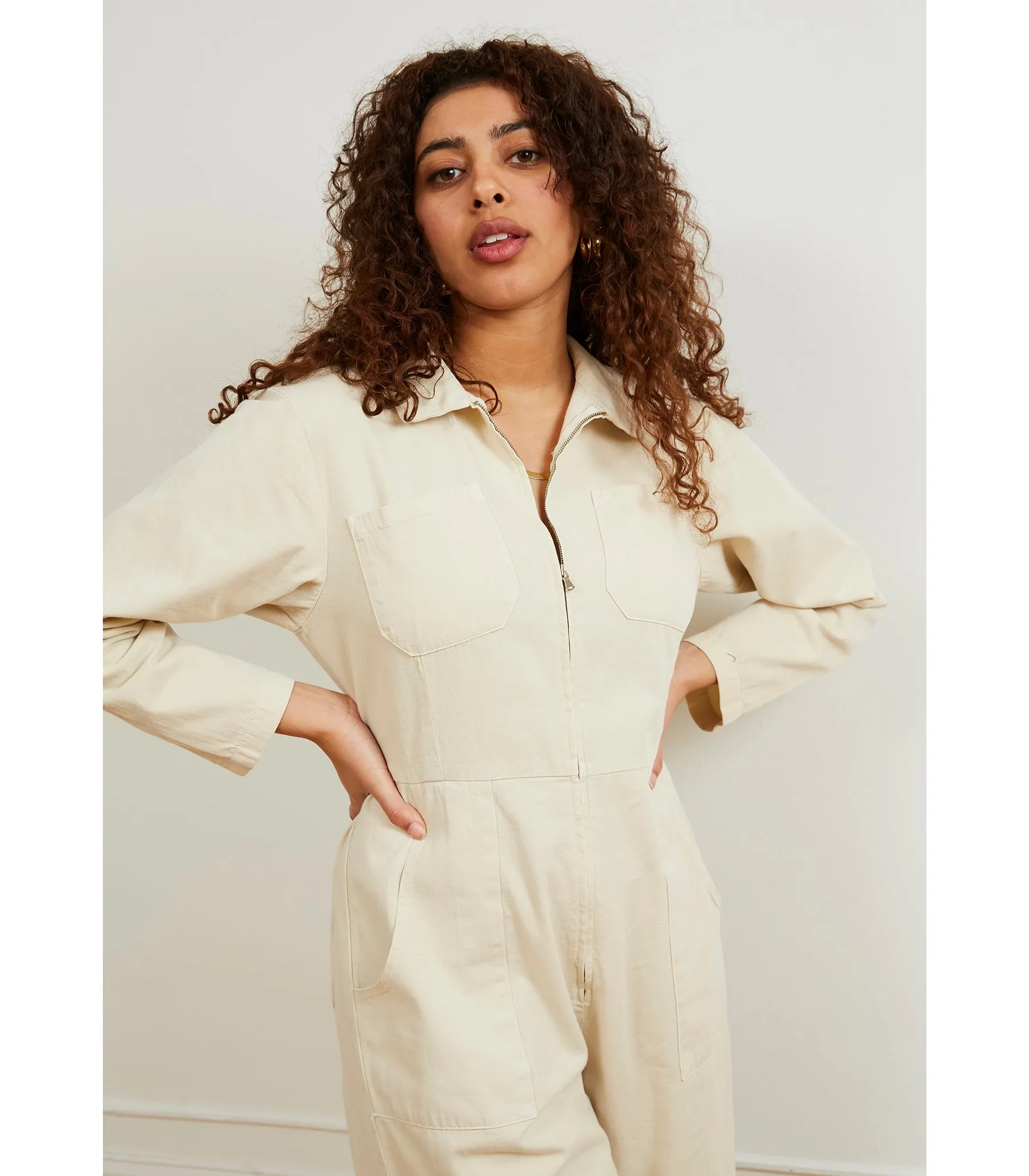 Este Zip Front Jumpsuit - Ivory sold by Loup product image thumbnail 4