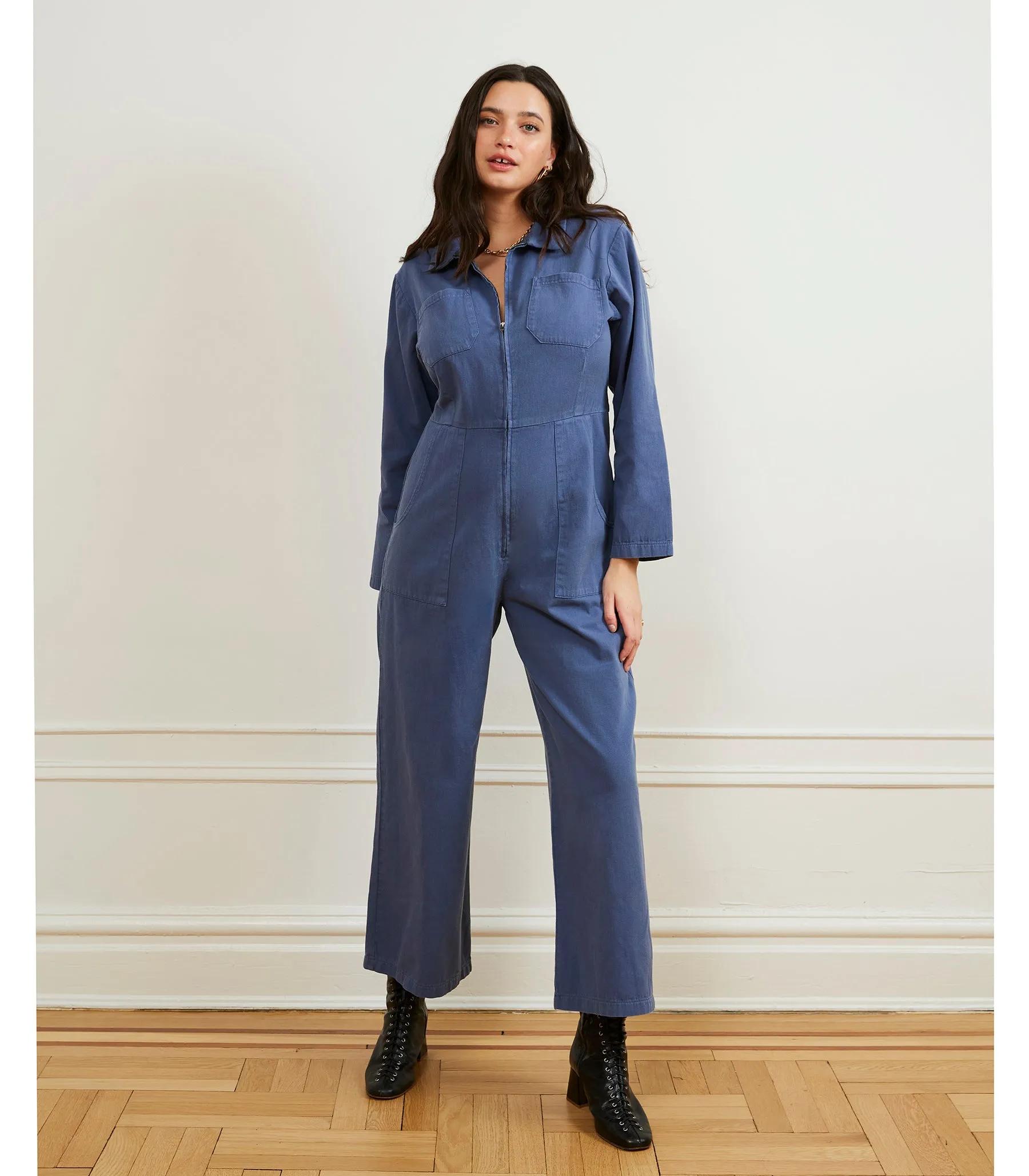 Este Zip Front Jumpsuit - Yale Blue sold by Loup product image thumbnail 4