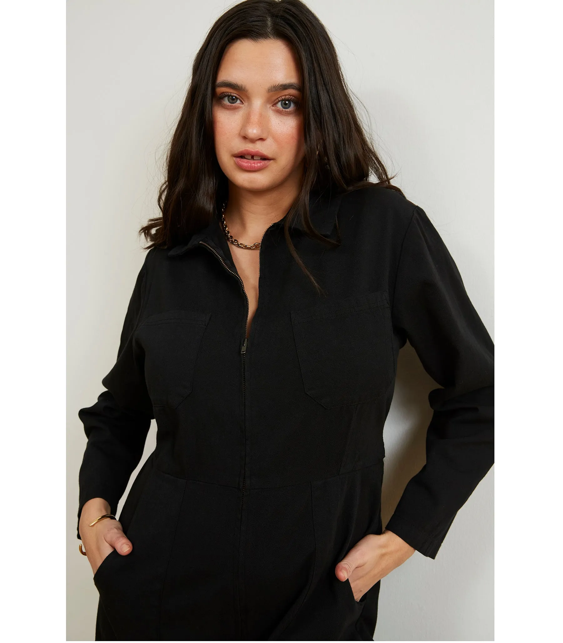 Este Zip Front Jumpsuit - Black sold by Loup product image thumbnail 4