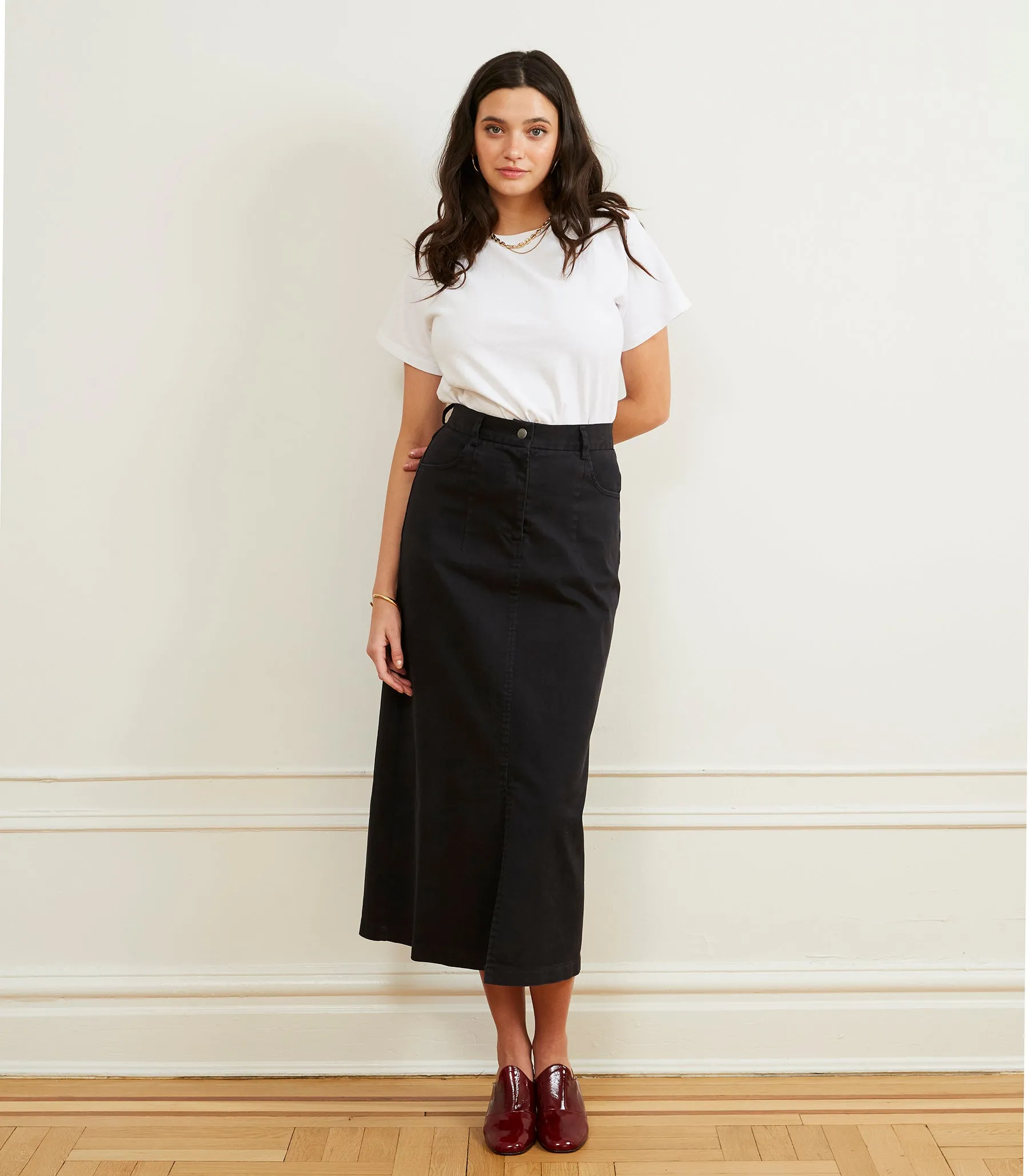 Monica Denim Midi Skirt - Black sold by Loup product image thumbnail 3