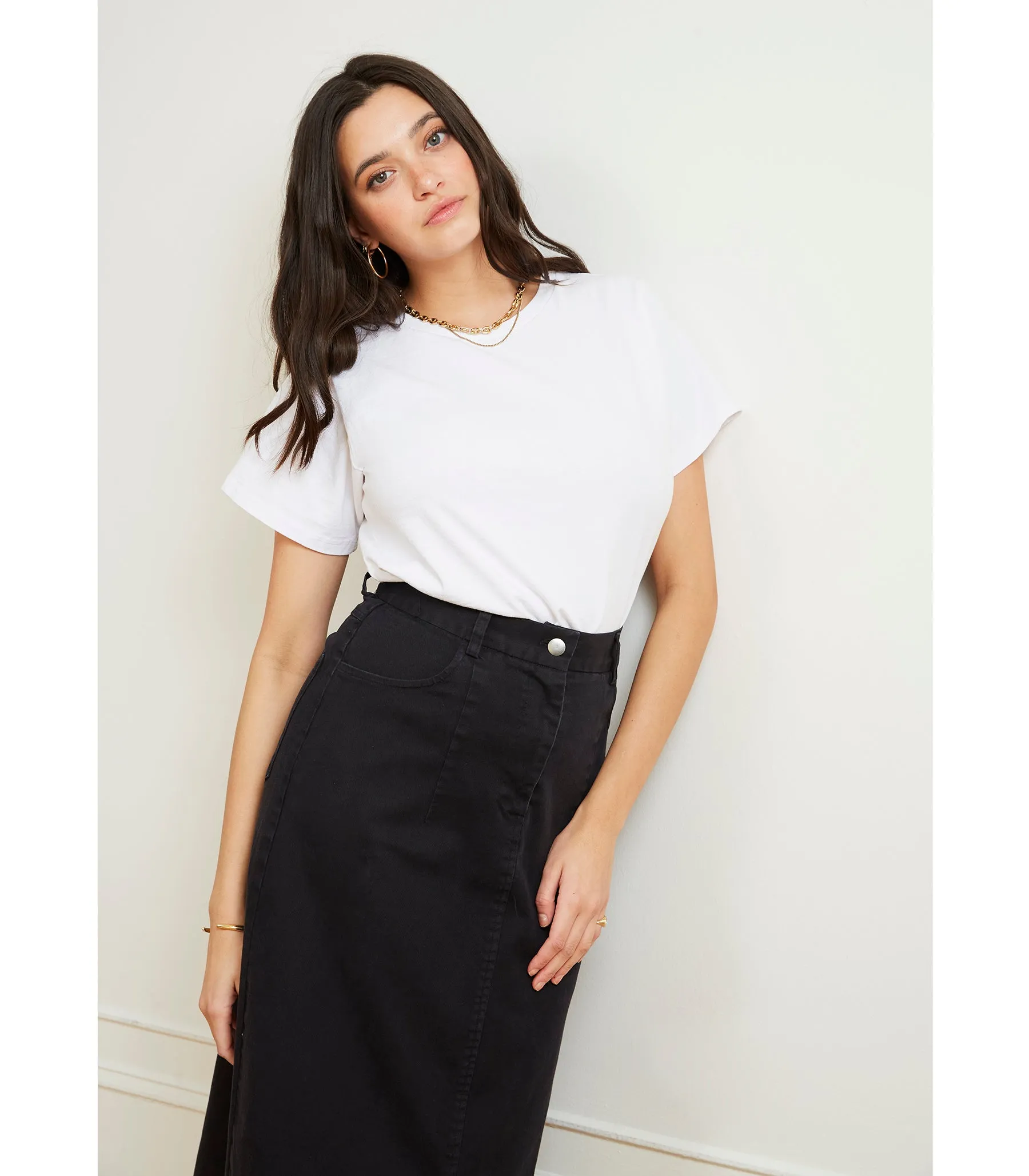 Monica Denim Midi Skirt - Black sold by Loup product image thumbnail 4