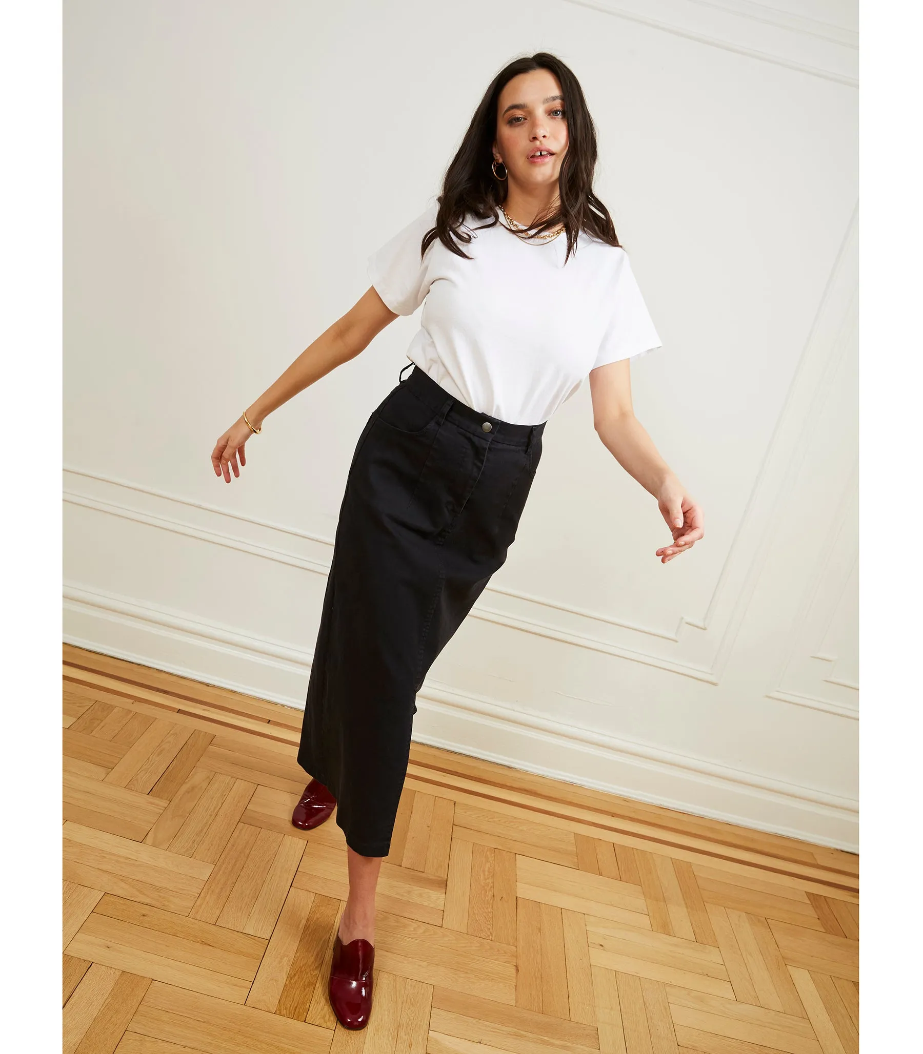 Monica Denim Midi Skirt - Black sold by Loup product image thumbnail 5