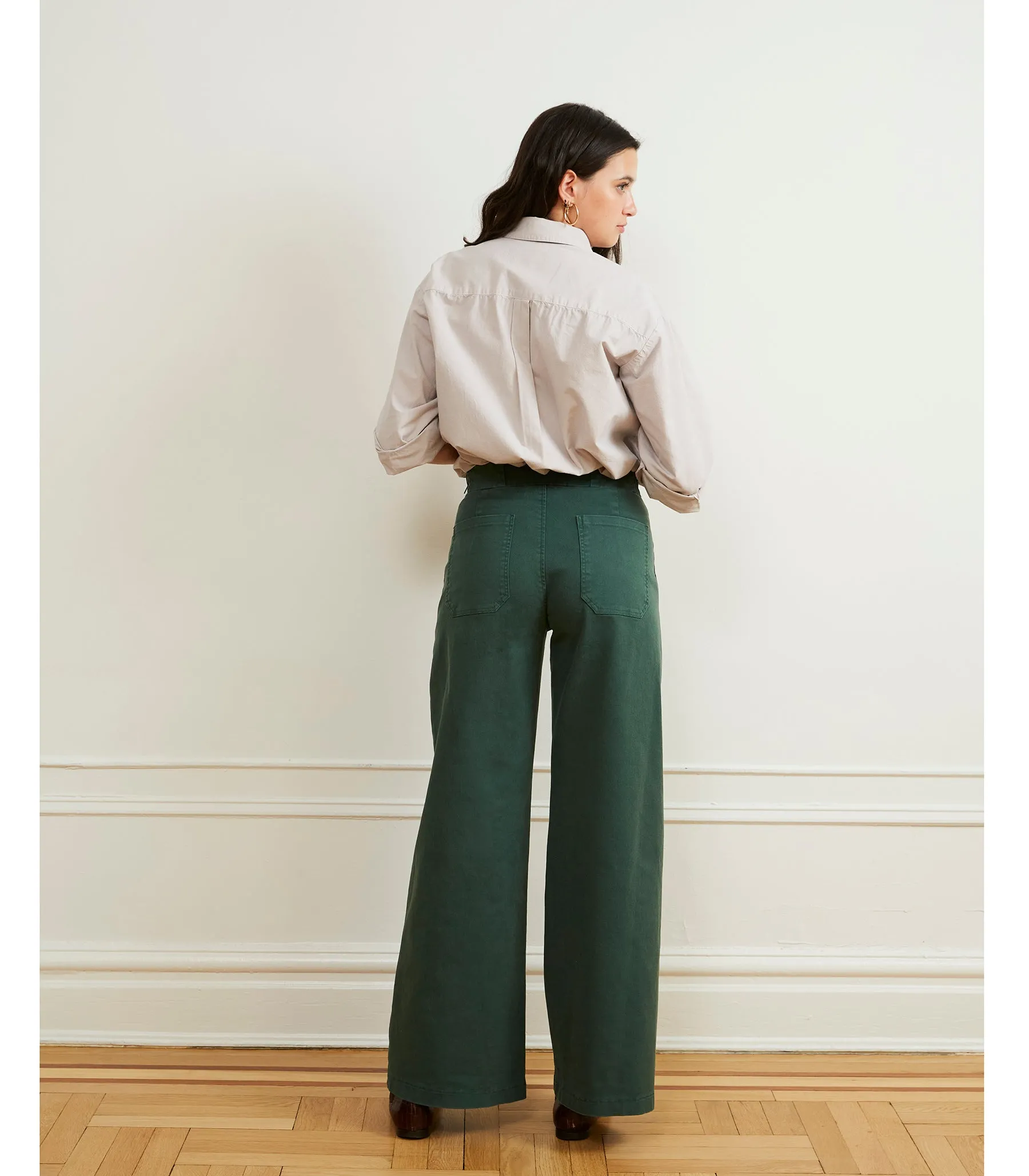Long Sabrina Wide-Leg Pants - Hunter sold by Loup product image thumbnail 2