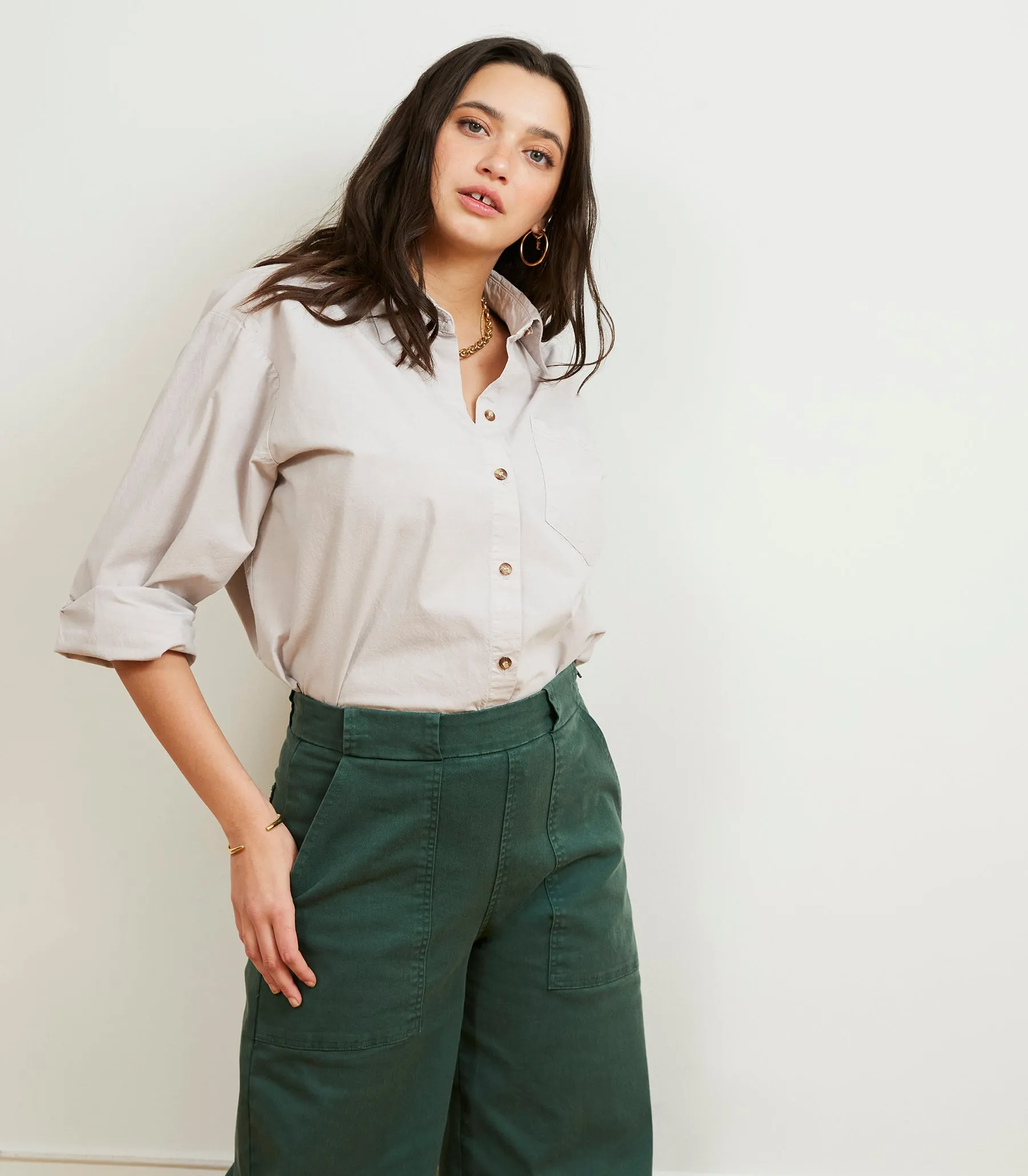 Long Sabrina Wide-Leg Pants - Hunter sold by Loup product image thumbnail 4