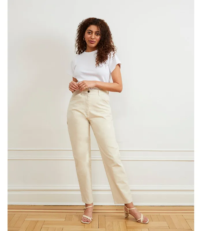 Agnes High Rise Painter Pants - Ivory made by Loup