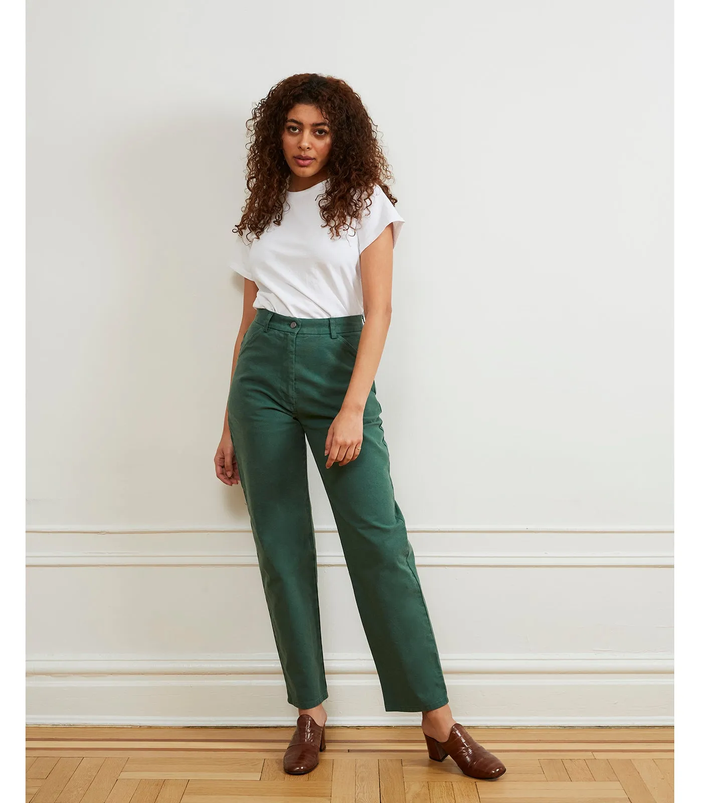 Agnes High Rise Painter Pants - Hunter sold by Loup