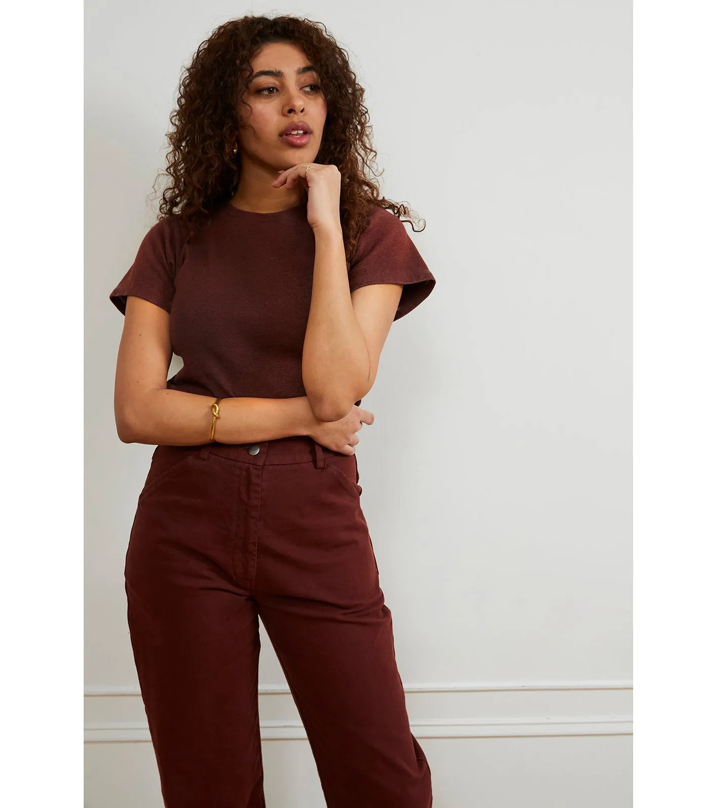Agnes High Rise Painter Pants - Coffee sold by Loup product image thumbnail 4