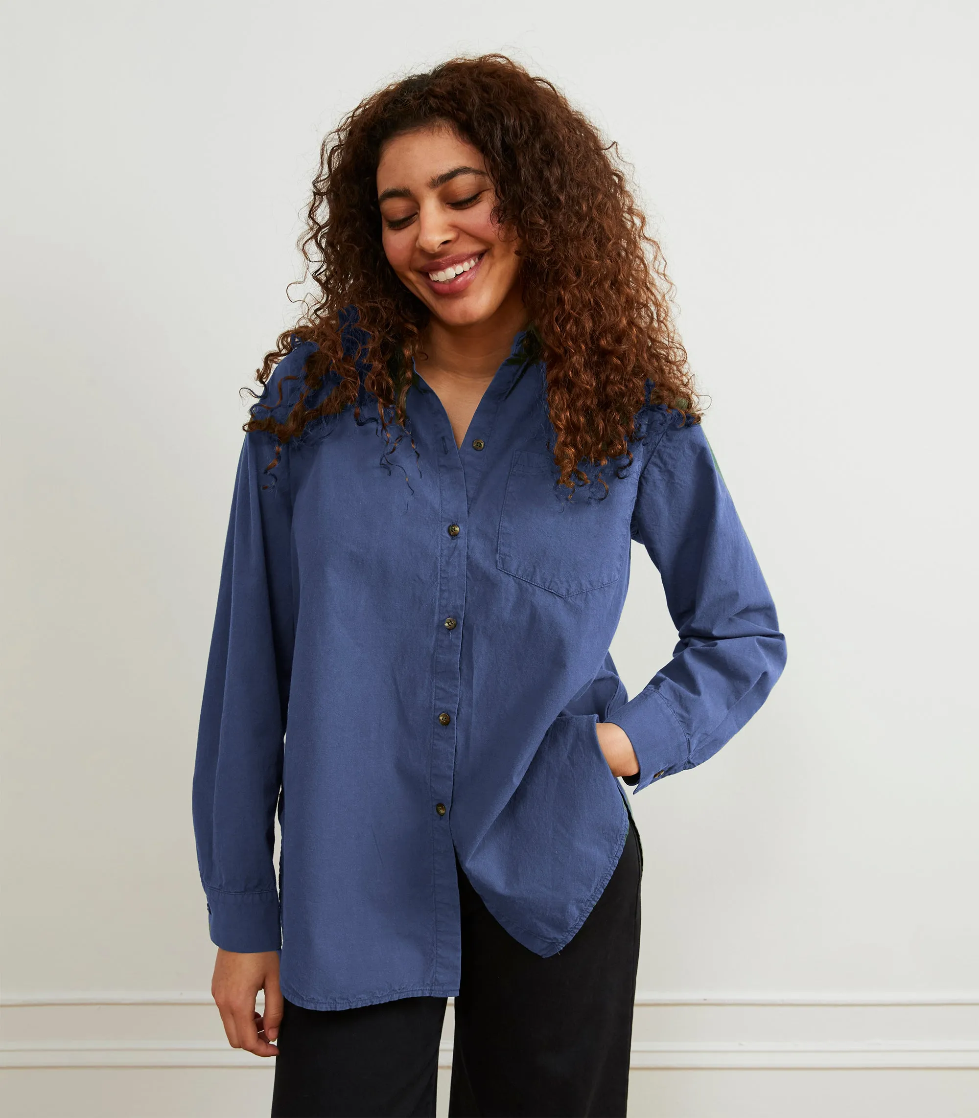 Elise Oversized Button Up Shirt - Yale Blue sold by Loup product image thumbnail 2