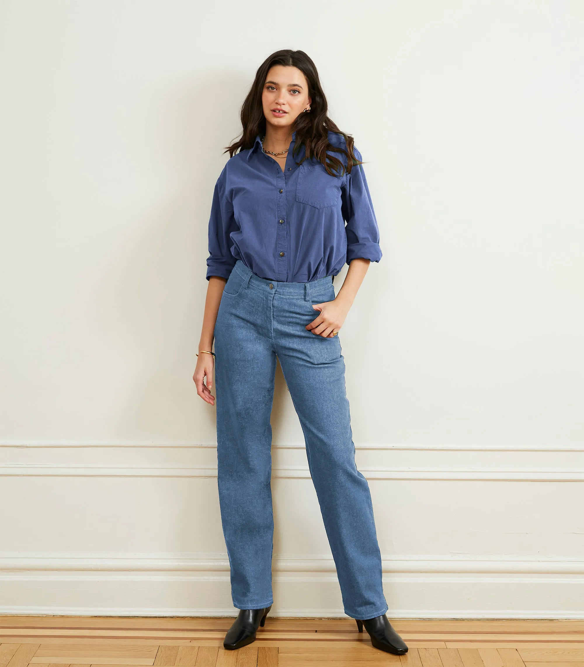 Elise Oversized Button Up Shirt - Yale Blue sold by Loup product image thumbnail 3