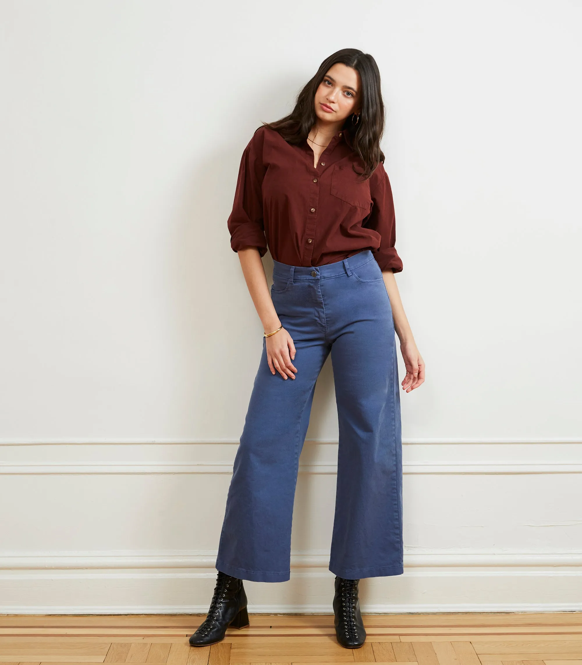 Toni Wide Ankle Pants - Yale Blue sold by Loup product image thumbnail 3