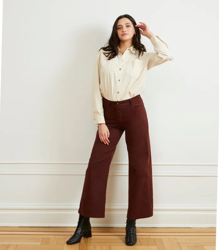 Toni Wide Ankle Pants - Coffee sold by Loup
