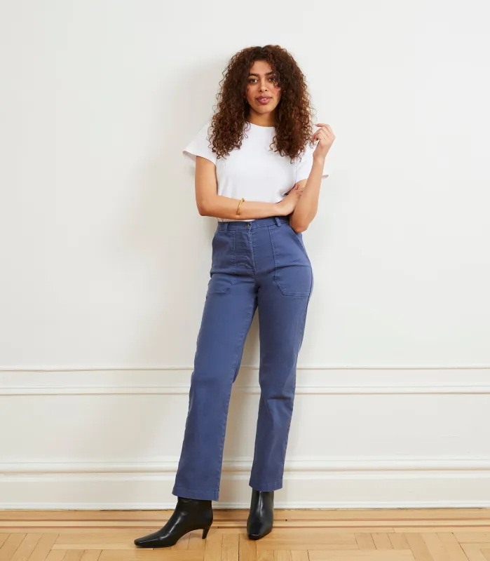 Long James Straight-Leg Work Pant - Yale Blue sold by Loup