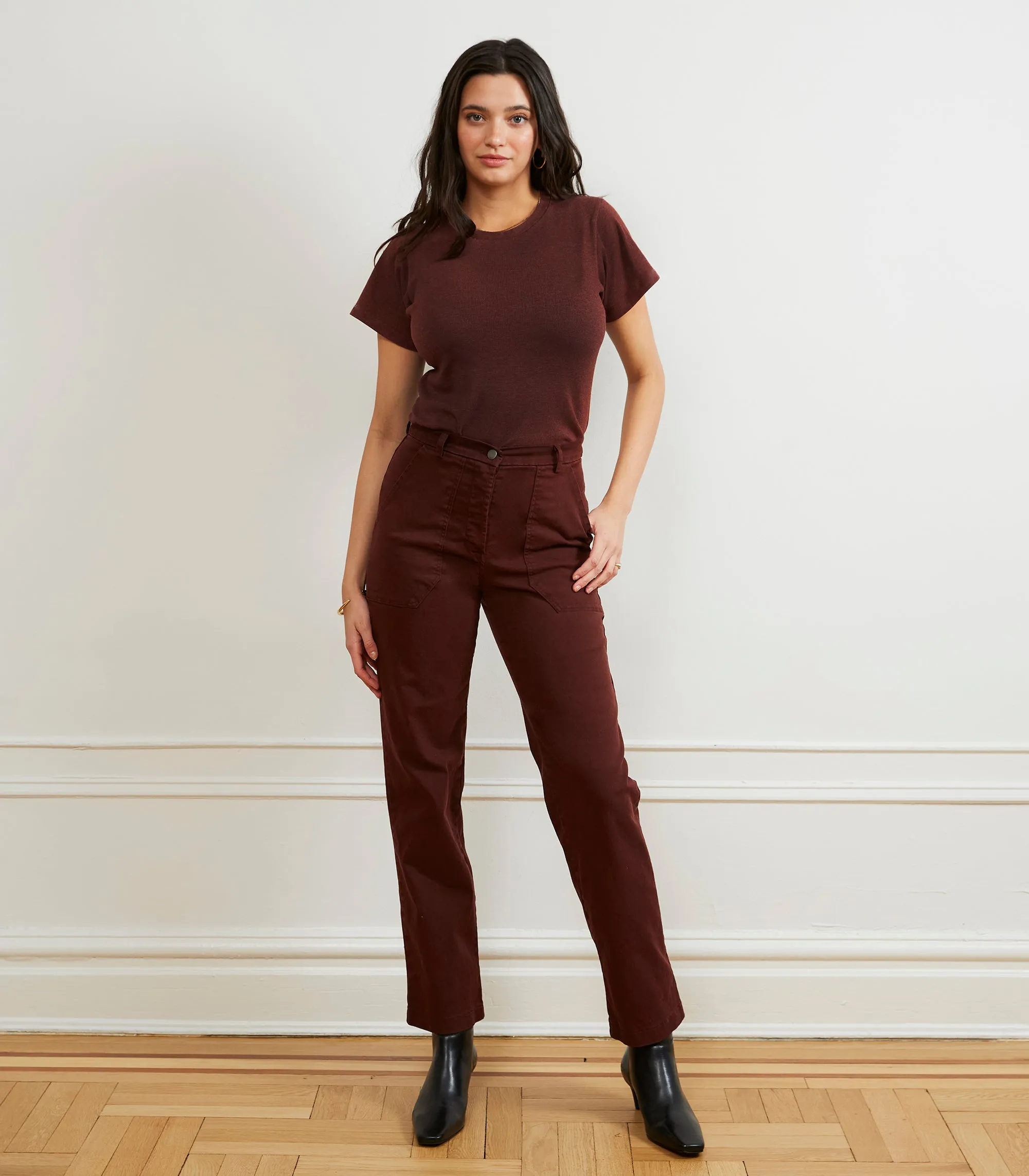 Long James Straight-Leg Work Pant - Coffee sold by Loup