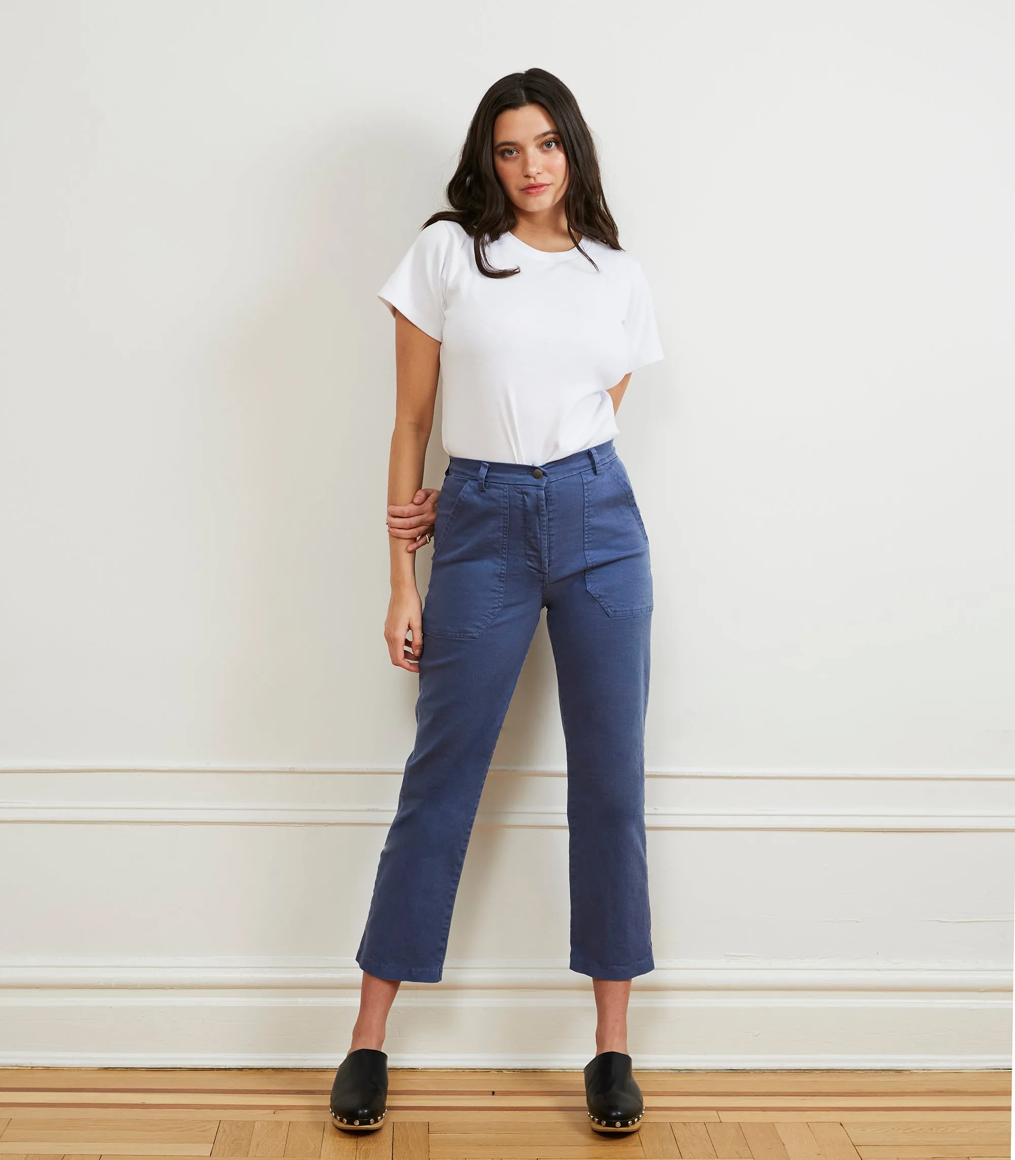 James Straight-Leg Work Pant - Yale Blue sold by Loup