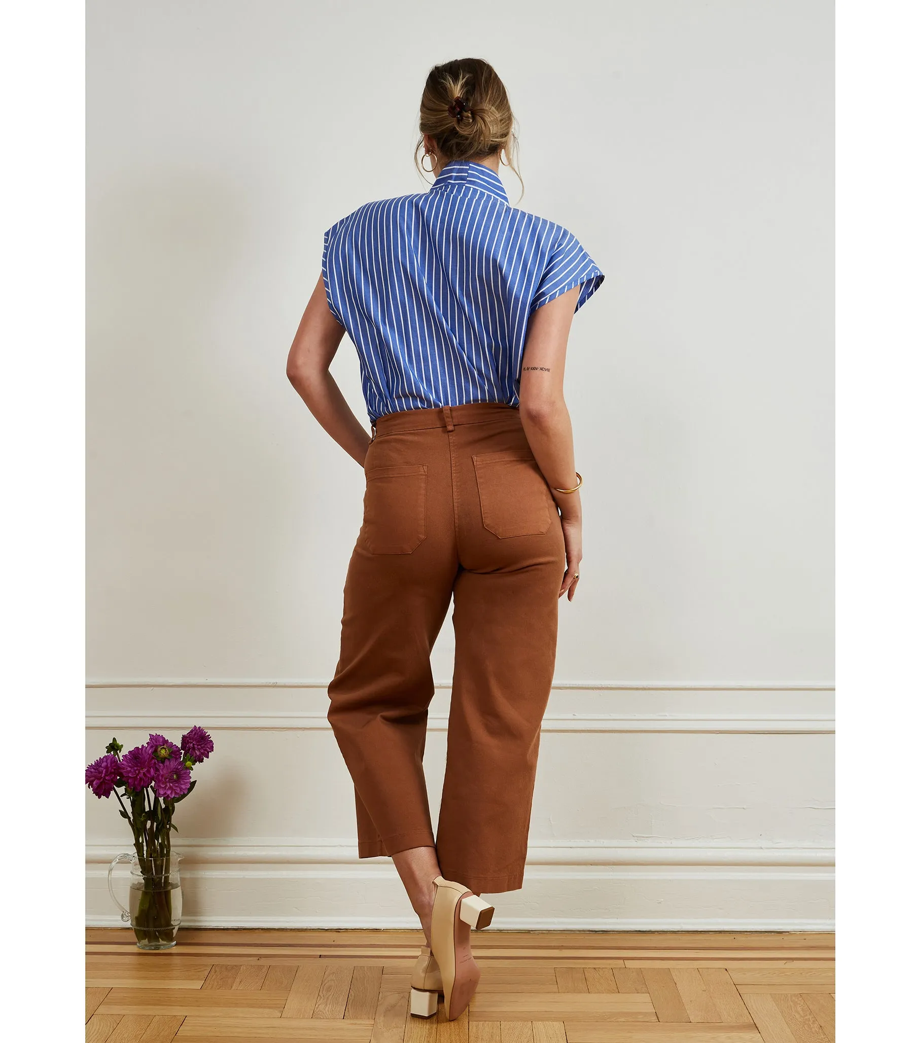 Simone Wide Crop Pants - Walnut sold by Loup product image thumbnail 2