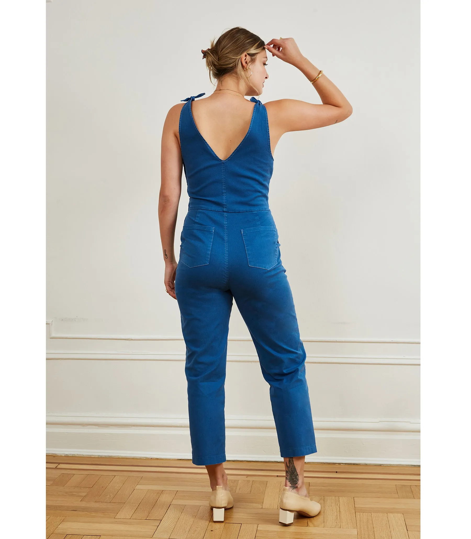 Slate Tie Strap Coveralls - Azure sold by Loup product image thumbnail 2