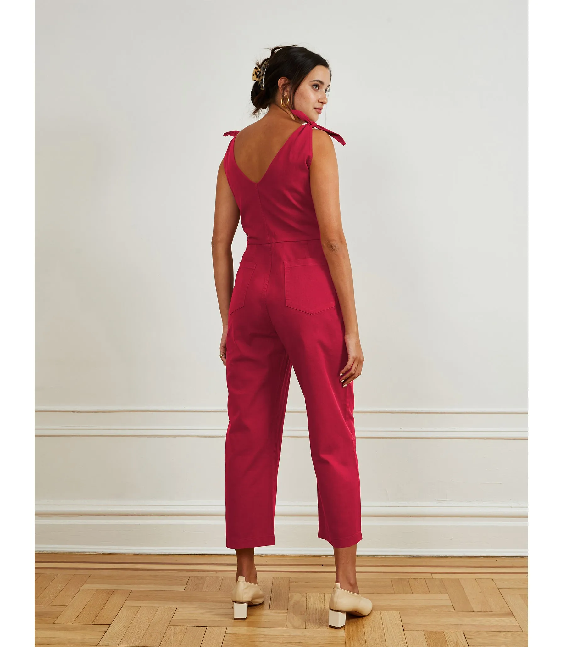 Slate Tie Strap Coveralls - Rose sold by Loup product image thumbnail 2