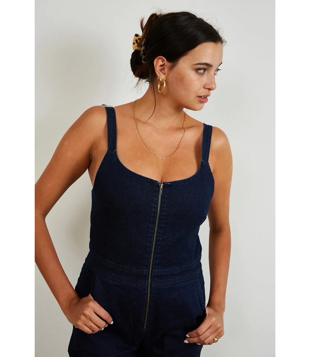 Billy Zip Front Wide Leg Jumpsuit - Dark Indigo sold by Loup product image thumbnail 4