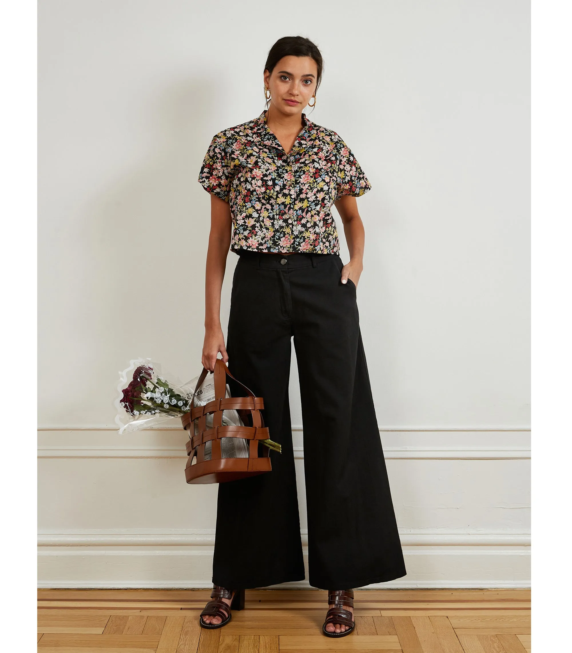 Donna Short-Sleeve Button-Up Top - Floral sold by Loup product image thumbnail 4