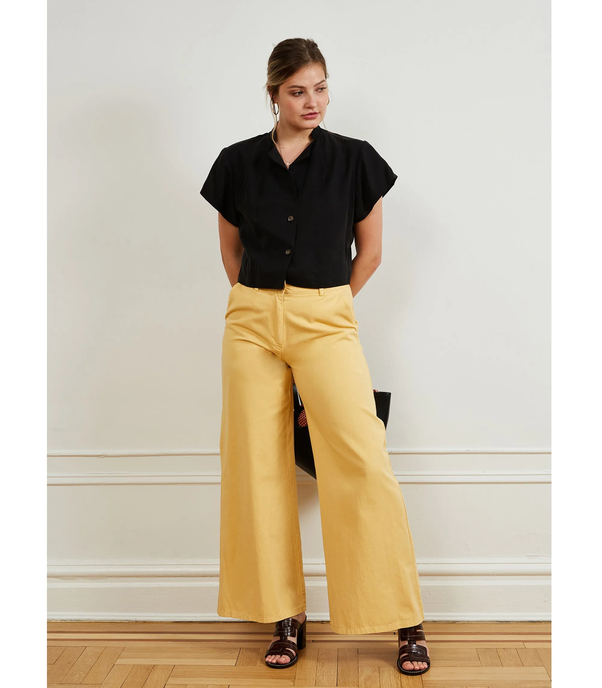 Brigitte Wide-Leg Trouser - Butter sold by Loup
