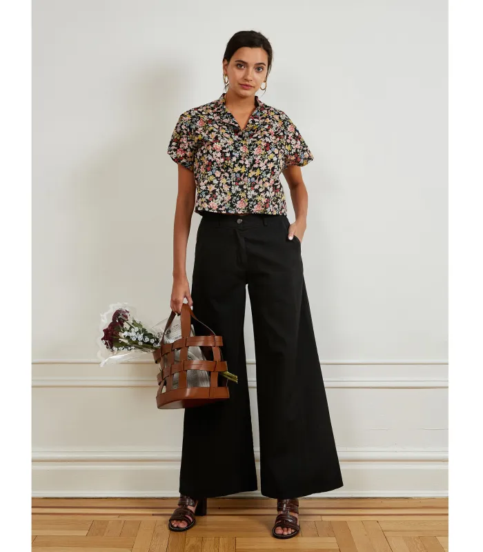 Brigitte Wide-Leg Trouser - Black sold by Loup