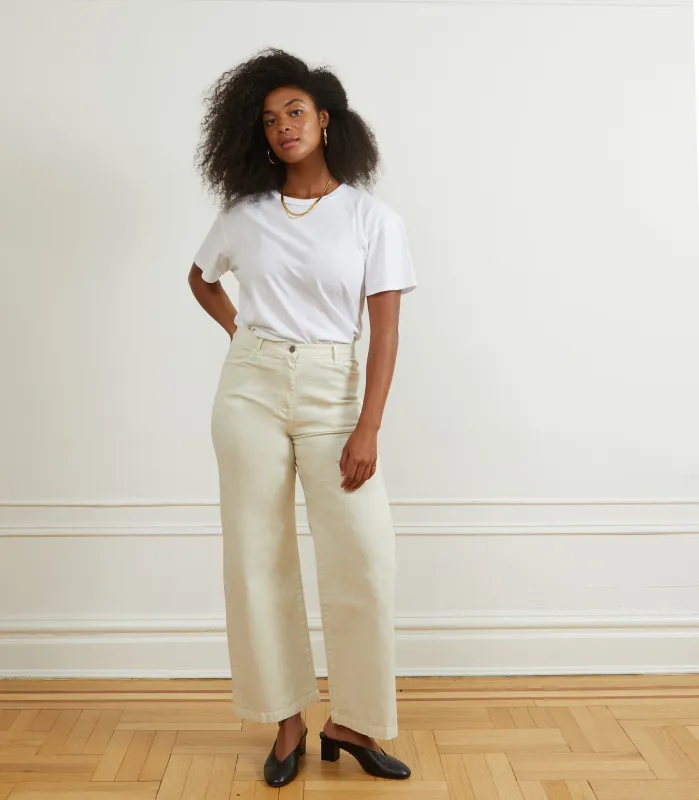 Toni Wide Ankle Pants - Salt sold by Loup
