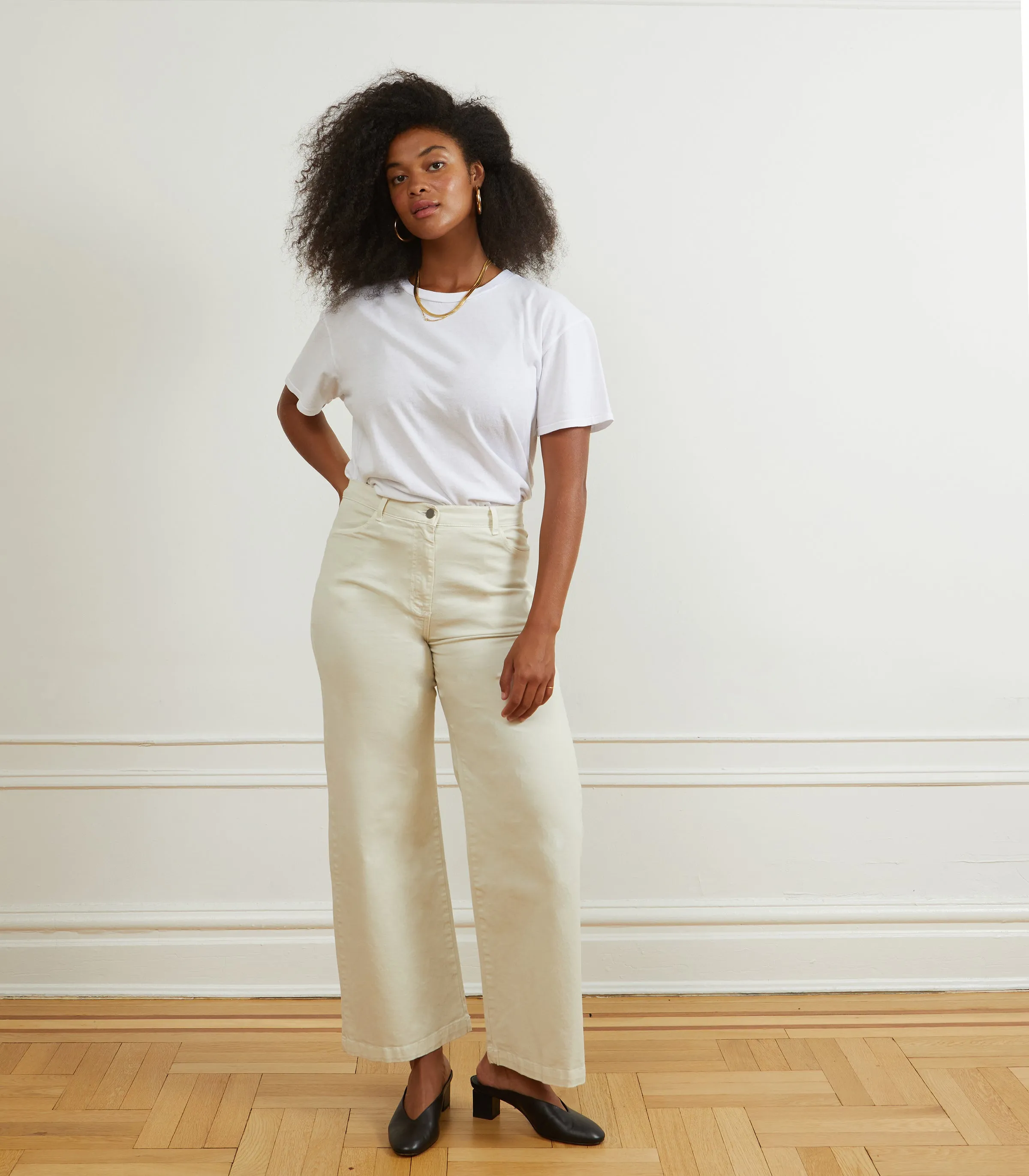 Toni Wide Ankle Pants - Salt sold by Loup