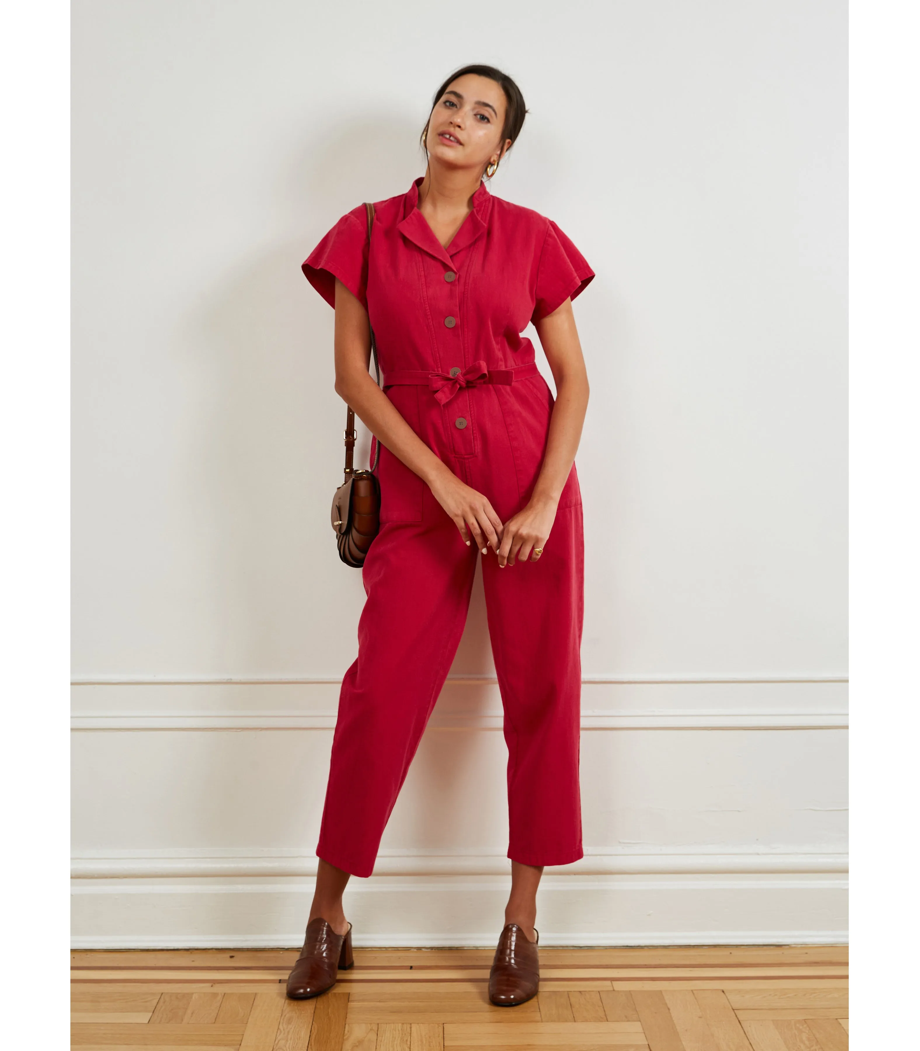 Sally Short-Sleeved Worksuit - Rose sold by Loup product image thumbnail 4