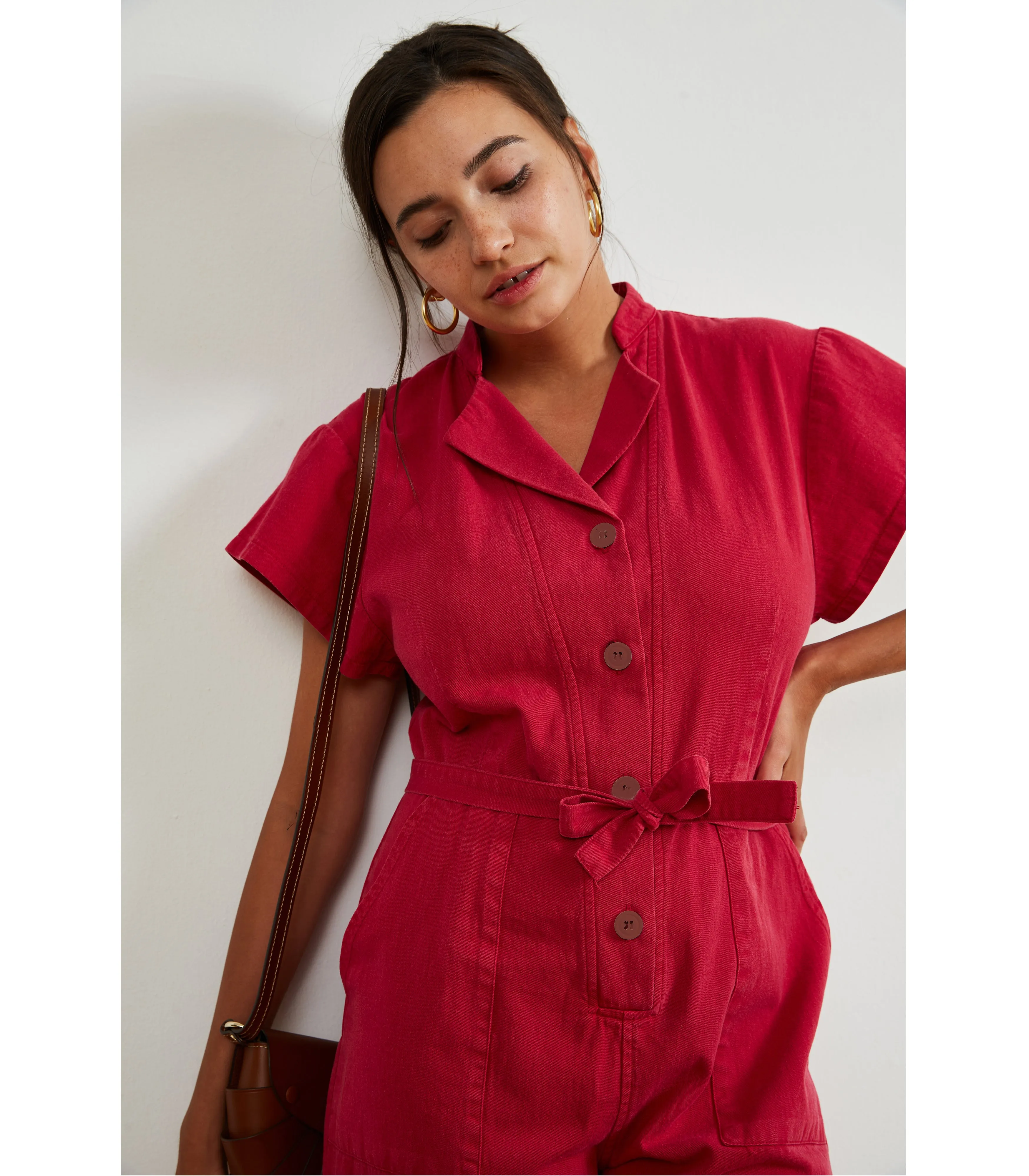 Sally Short-Sleeved Worksuit - Rose sold by Loup product image thumbnail 3