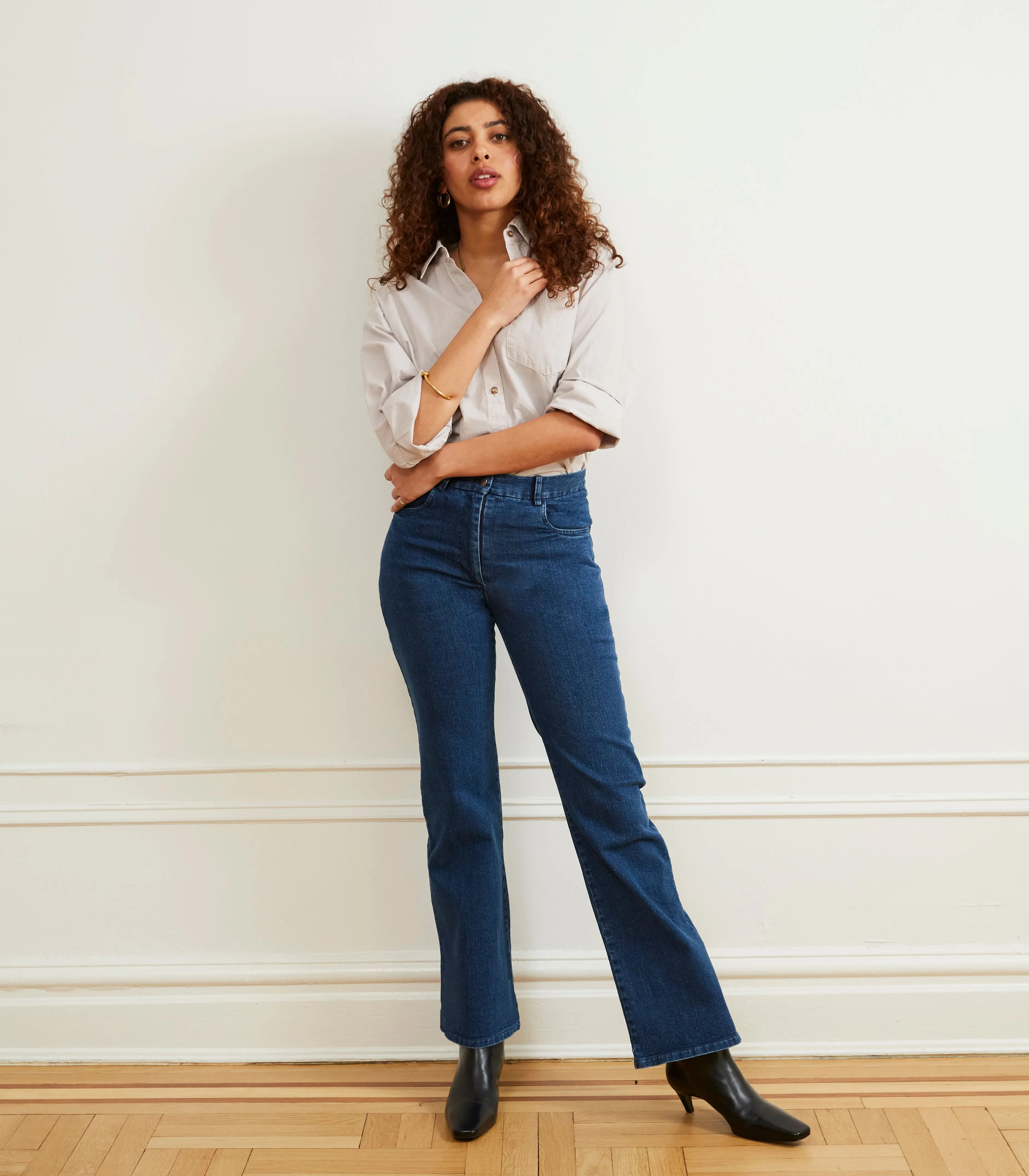 Marie Flare Leg Jeans - Dark Indigo sold by Loup