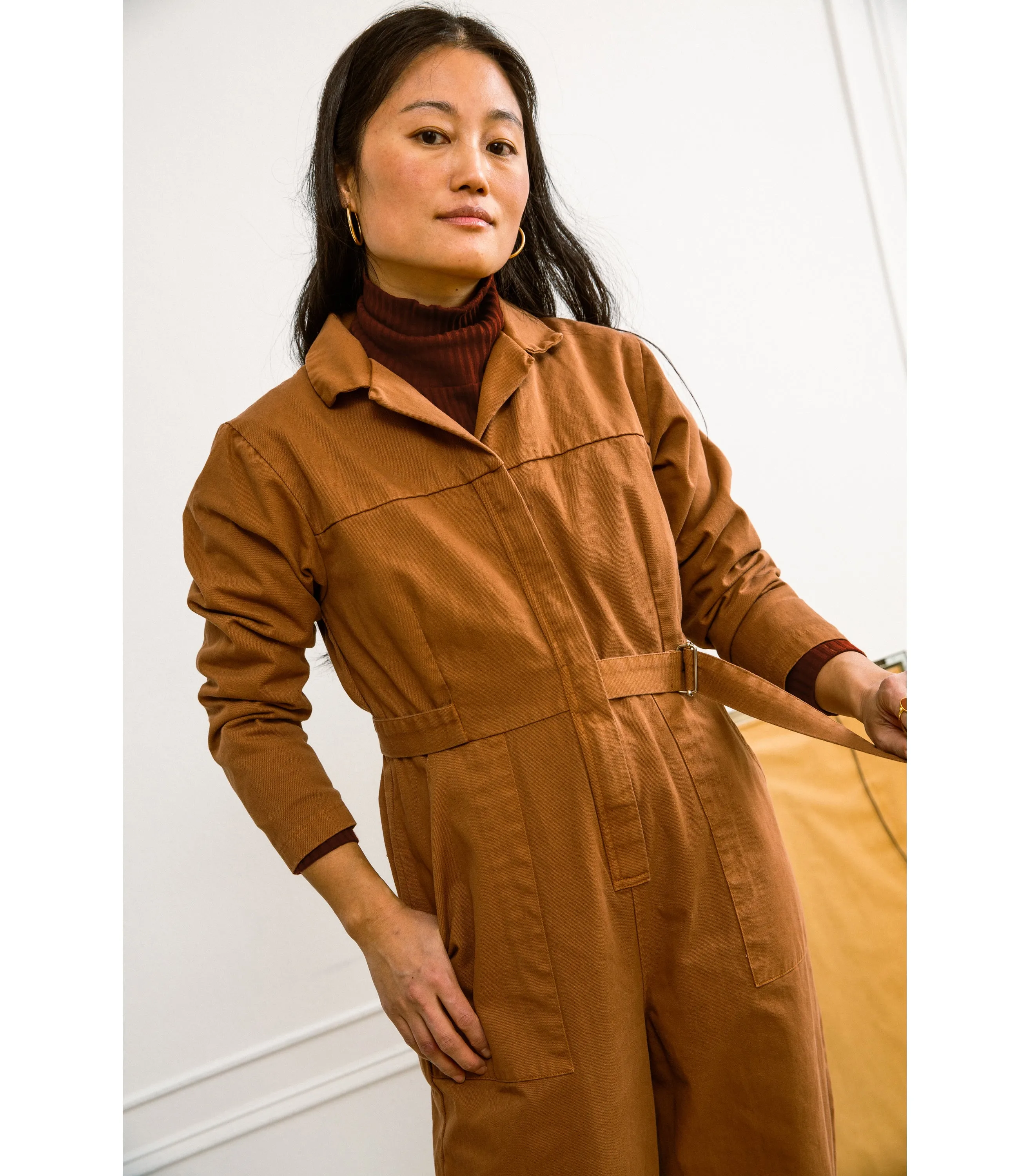 Wallis Long Sleeve Zip Jumpsuit - Tan sold by Loup product image thumbnail 3