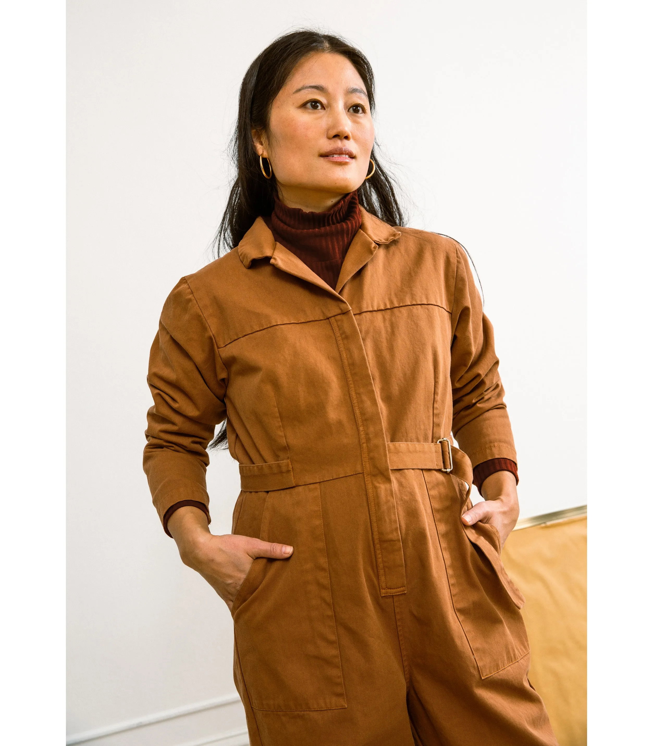 Wallis Long Sleeve Zip Jumpsuit - Tan sold by Loup product image thumbnail 4