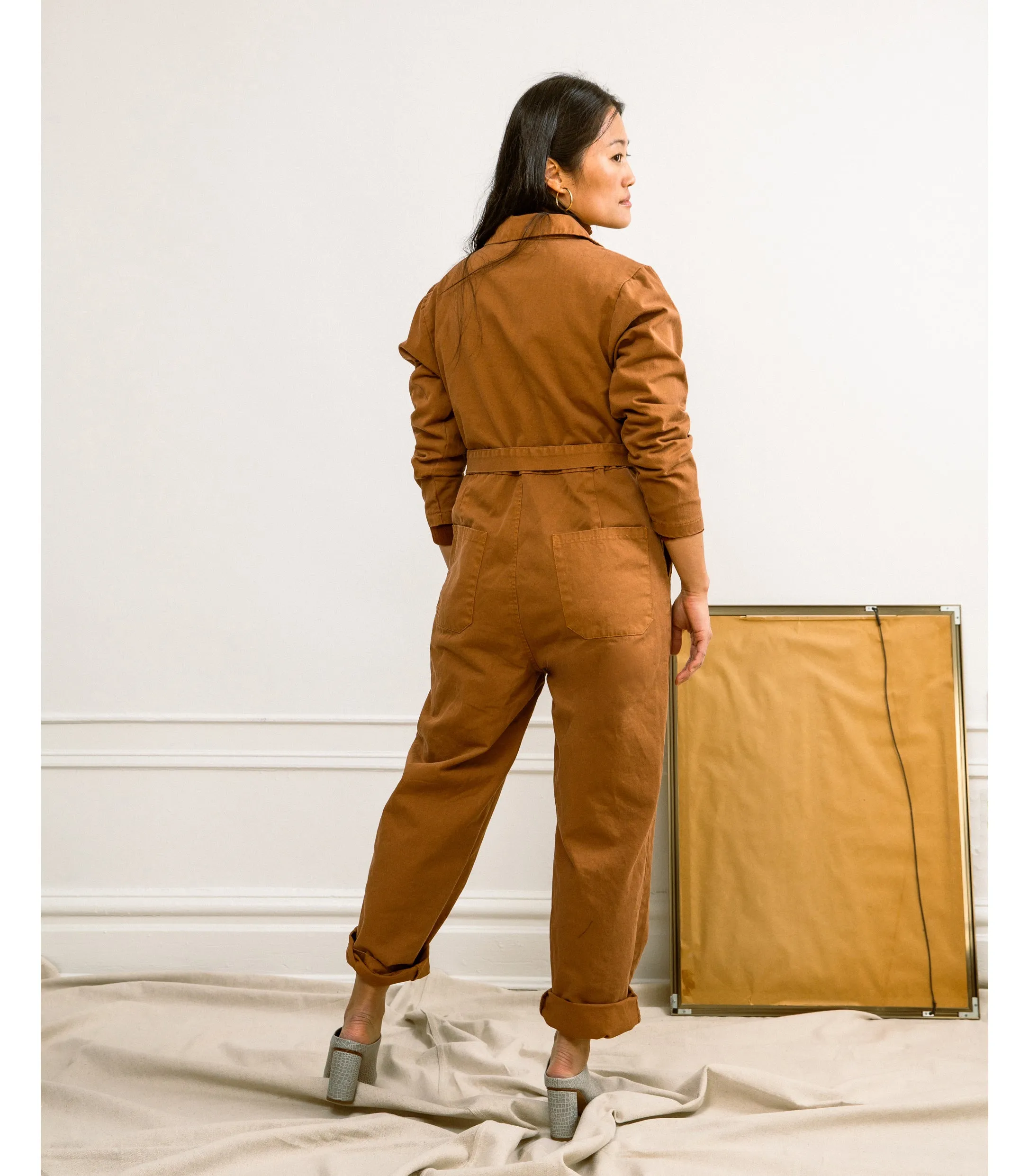 Wallis Long Sleeve Zip Jumpsuit - Tan sold by Loup product image thumbnail 2