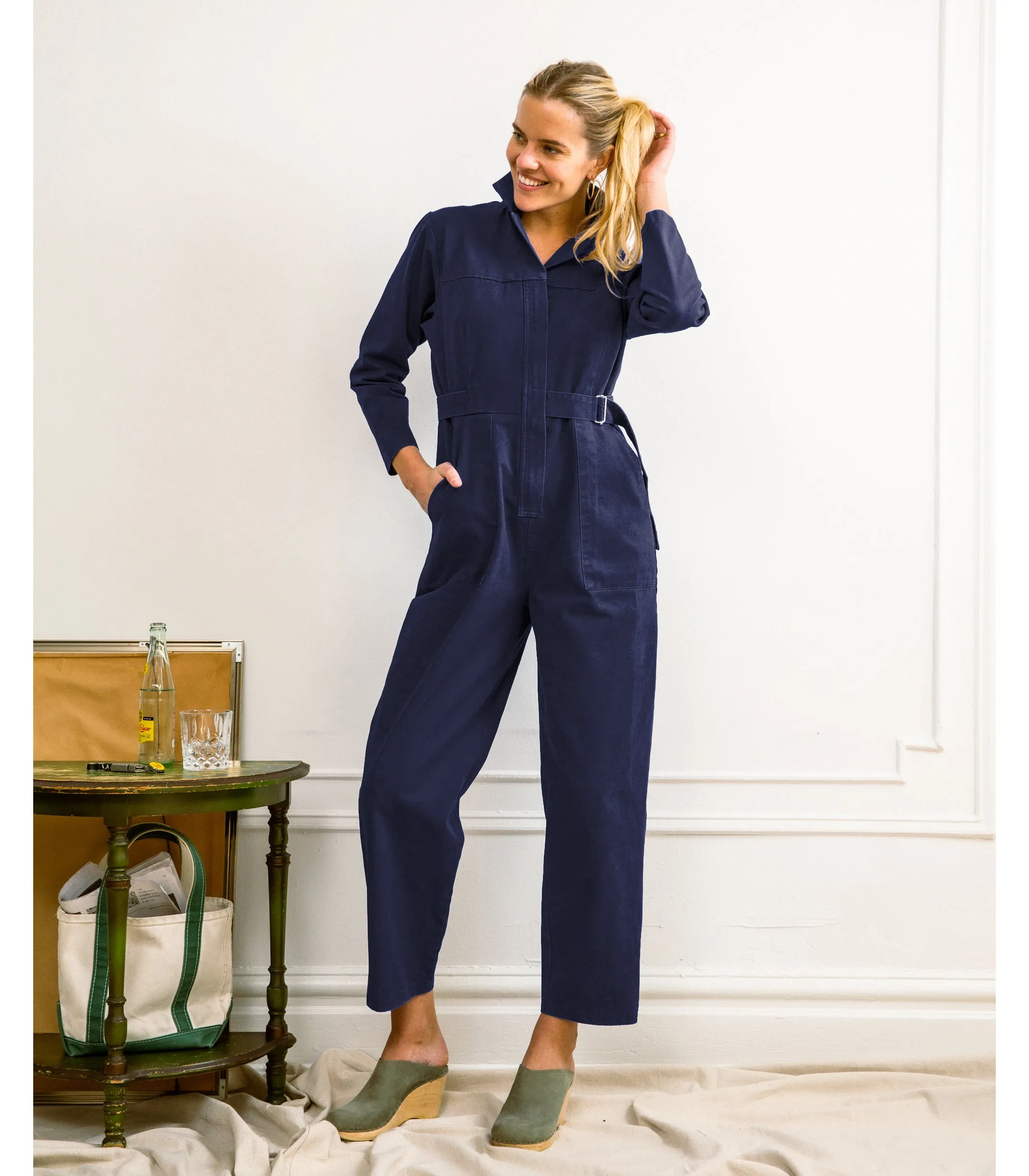 Wallis Long Sleeve Zip Jumpsuit - Twilight sold by Loup