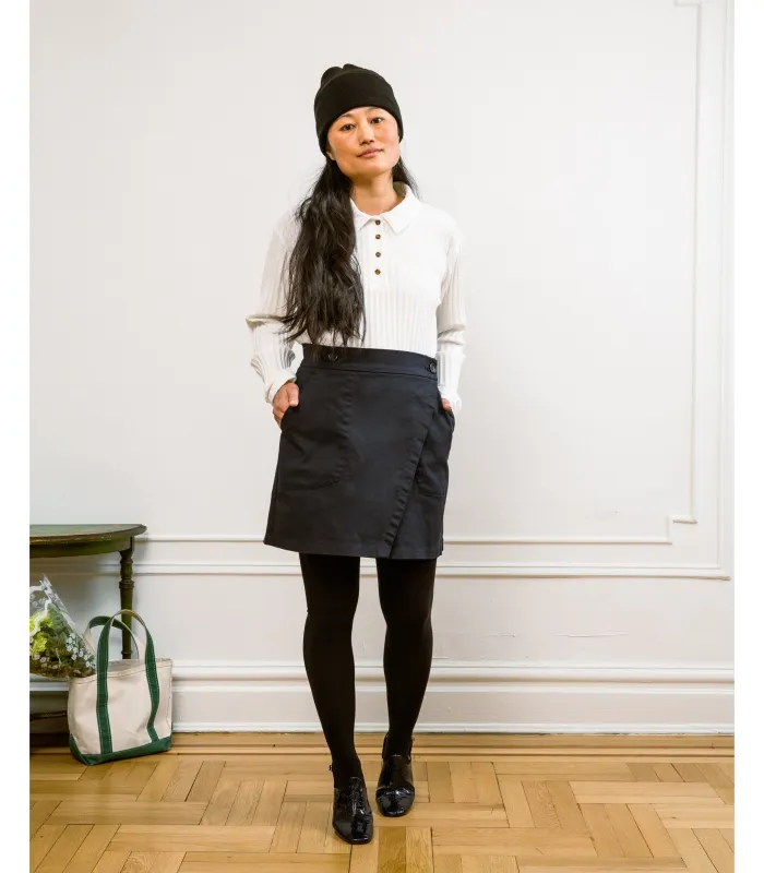 Gina Wrap Mini Skirt - Black made by Loup