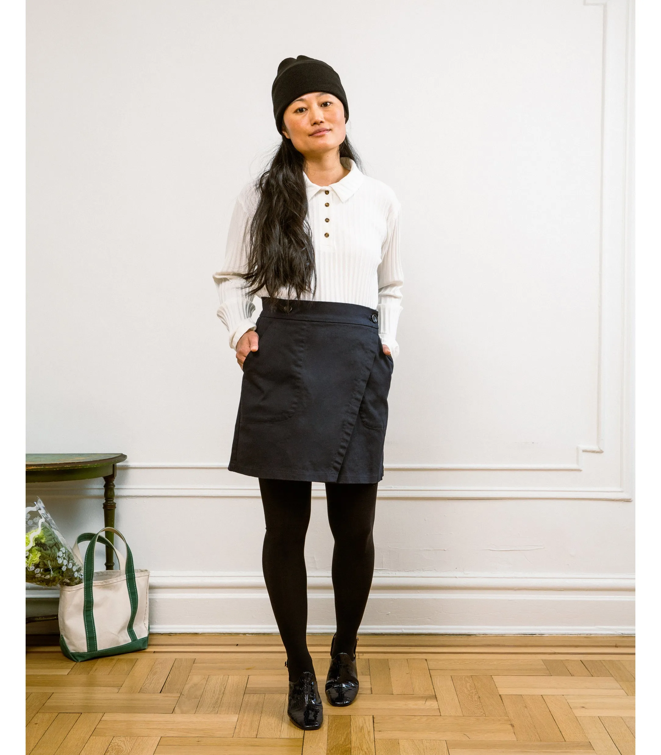 Gina Wrap Mini Skirt - Black sold by Loup