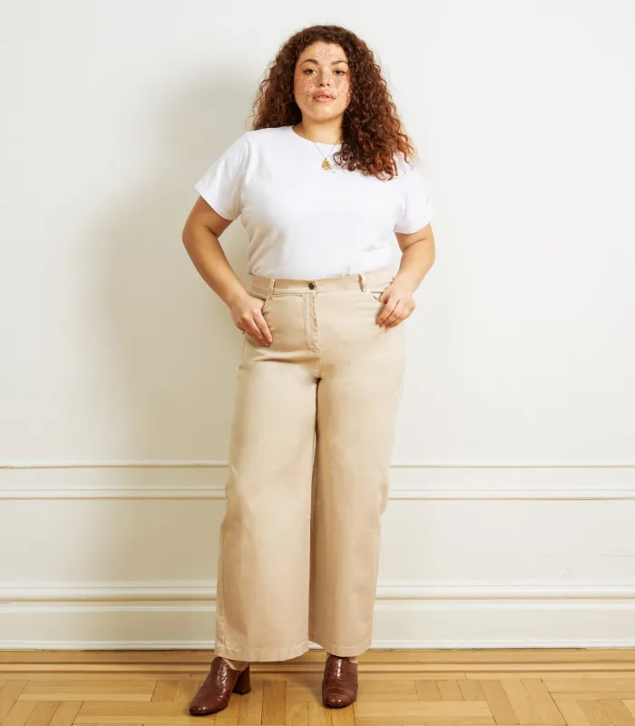 Toni Wide Ankle Pants - Sand sold by Loup