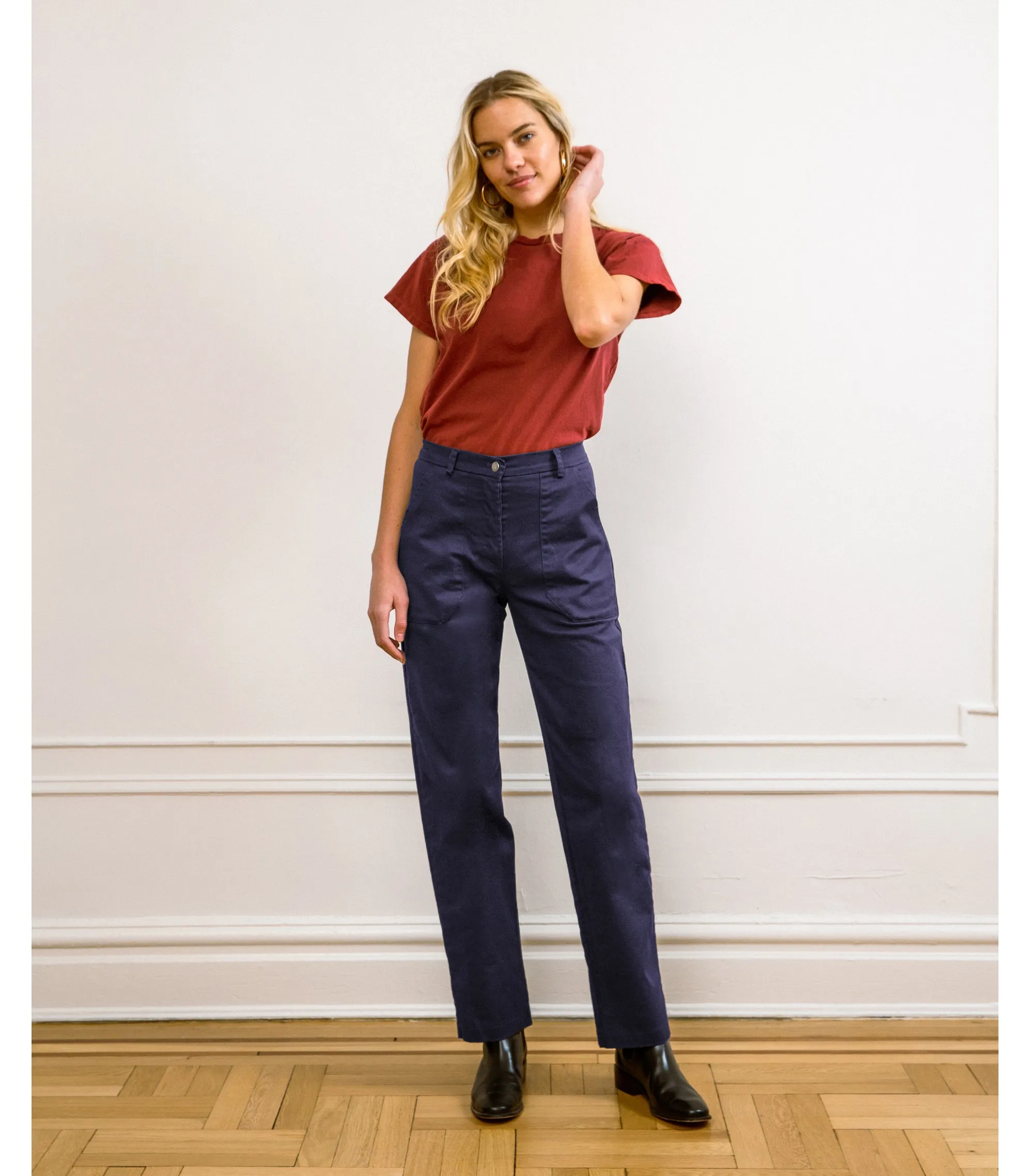 Long James Straight-Leg Work Pant - Twilight sold by Loup