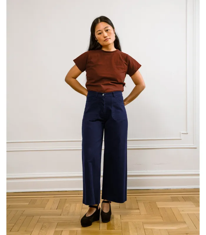 Simone Wide Crop Pants - Twilight Blue sold by Loup